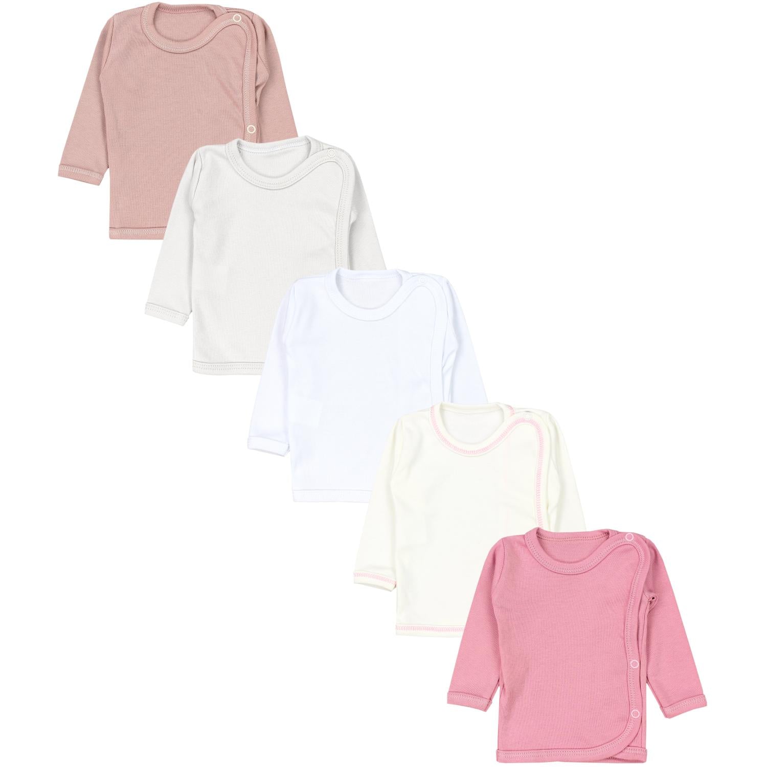 Baby Wickelshirt Langarm - 5er Set