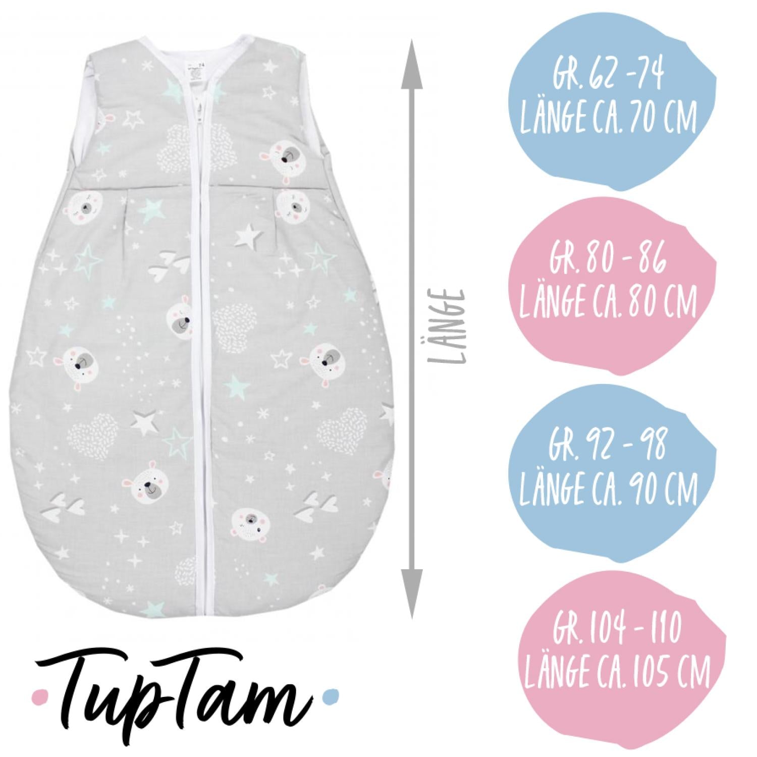 Baby Ganzjahresschlafsack ärmellos 2.5 TOG