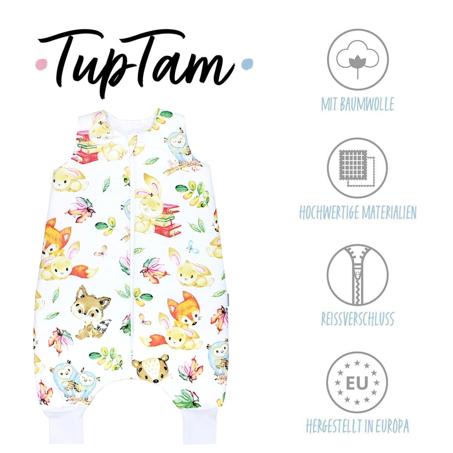 TupTam Baby Winterschlafsack mit Beinen OEKO- TEX zertifizierte Materialien 2.5 TOG Unisex