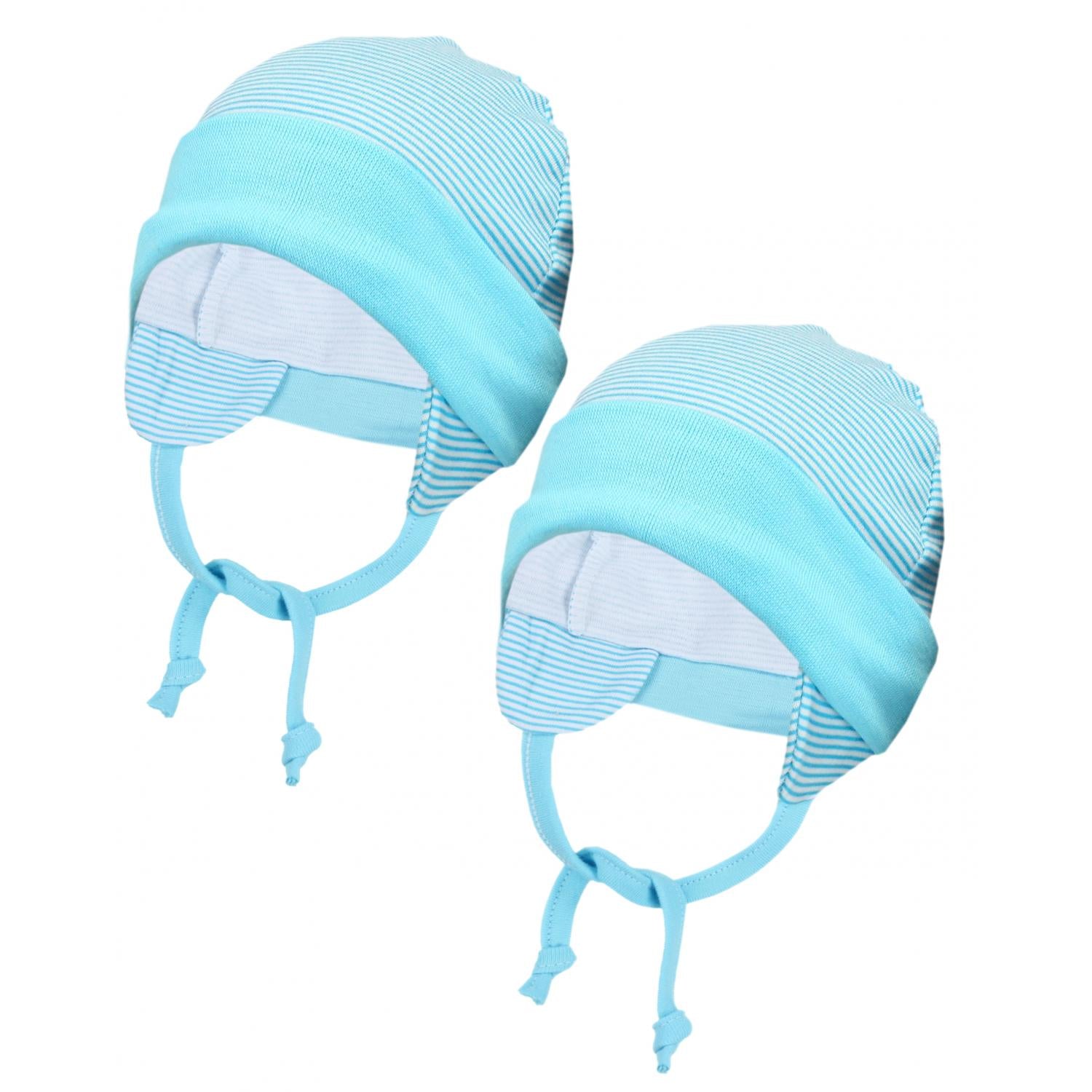 Erstlingsmütze mit Ohrenklappen - 2er Pack