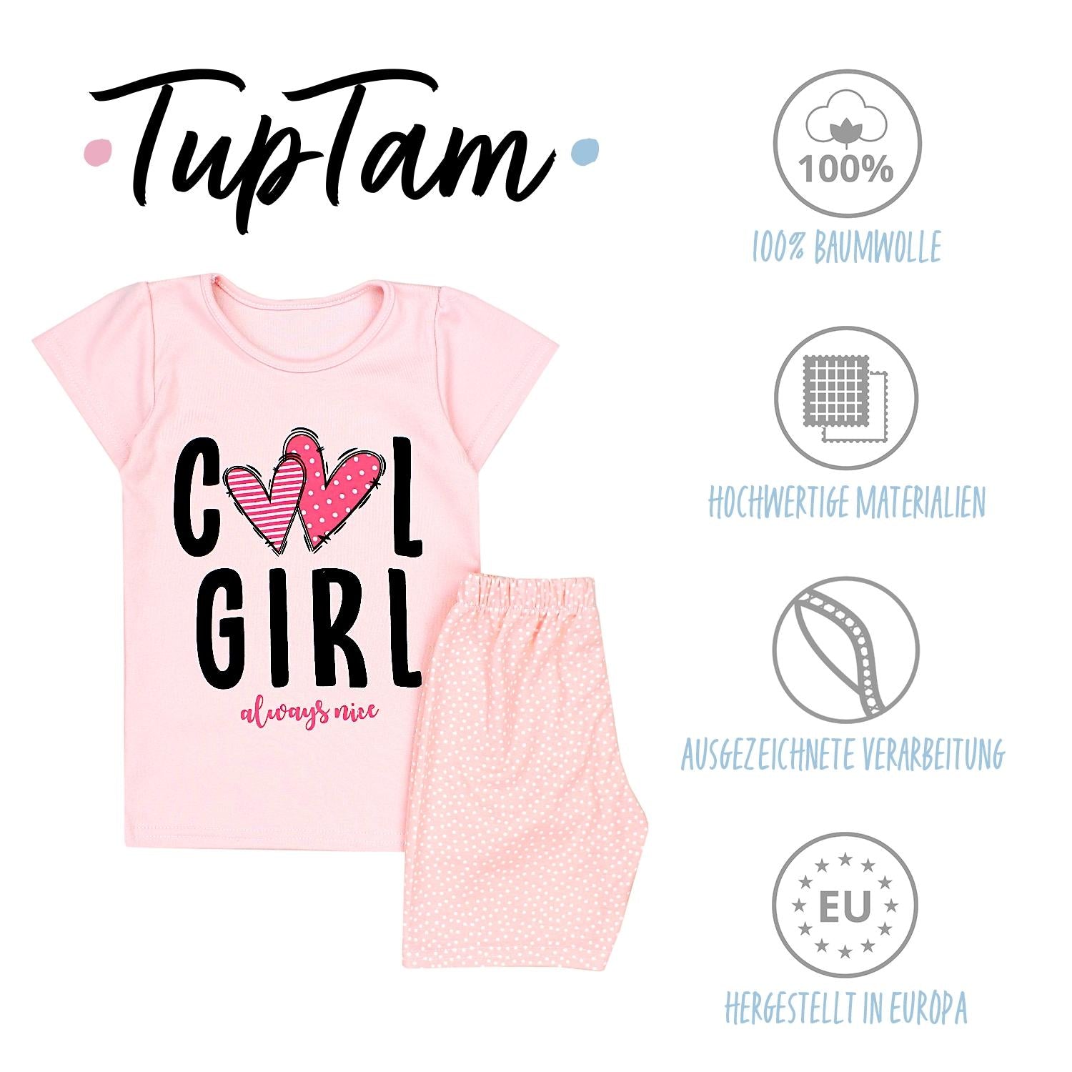Mädchen Schlafanzug Kurzarm Pyjama