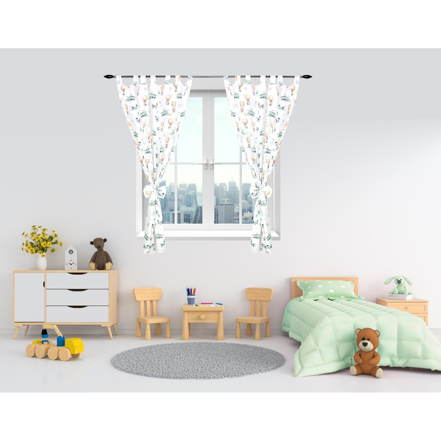 Vorhänge/Gardinen mit Schleifen 2er Set