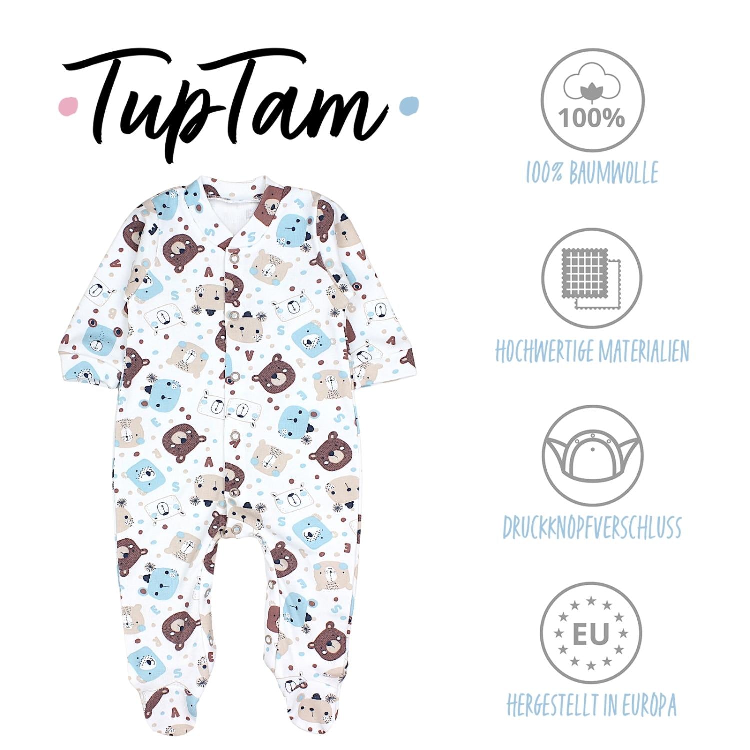 Baby Schlafstrampler Langarm - 3er Set