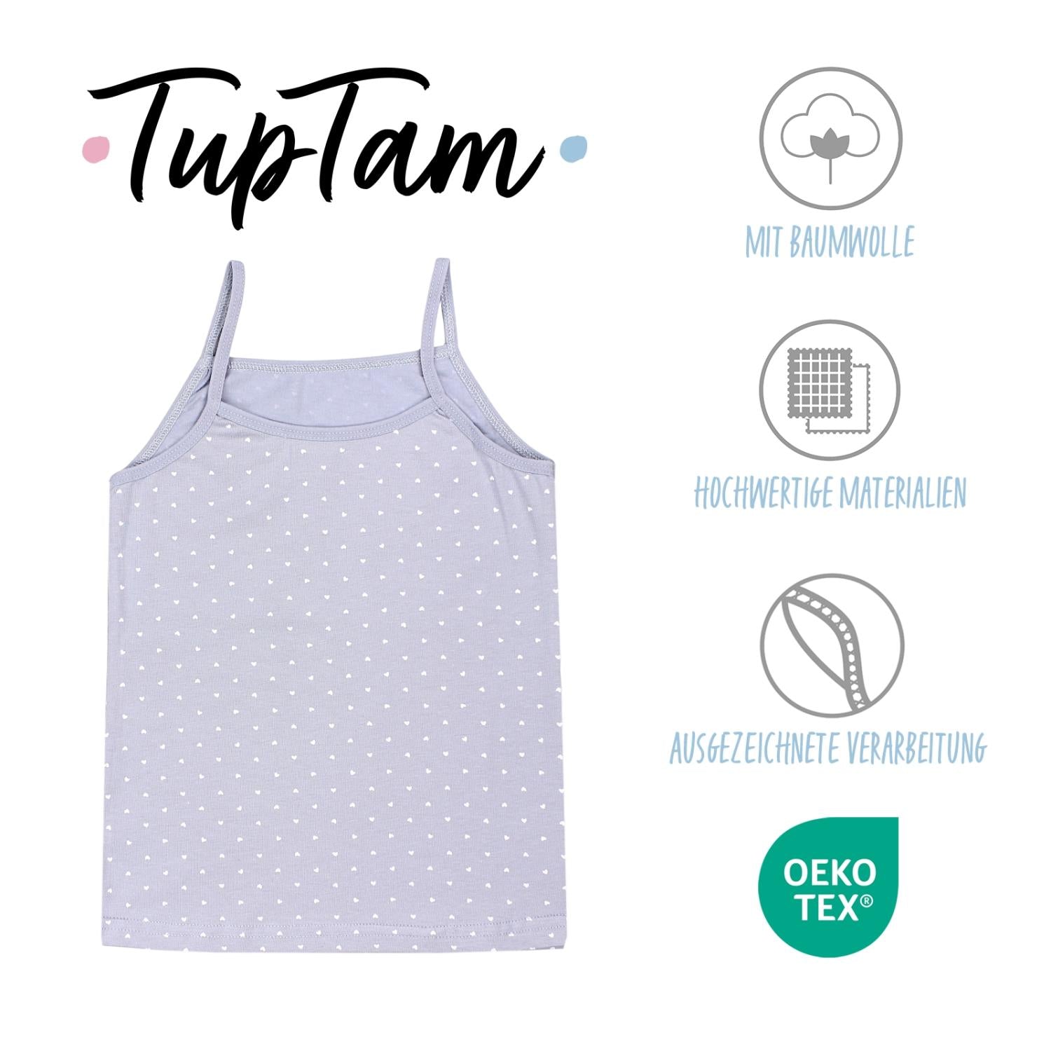 Mädchen Unterhemd Spaghettiträger - 5er Set