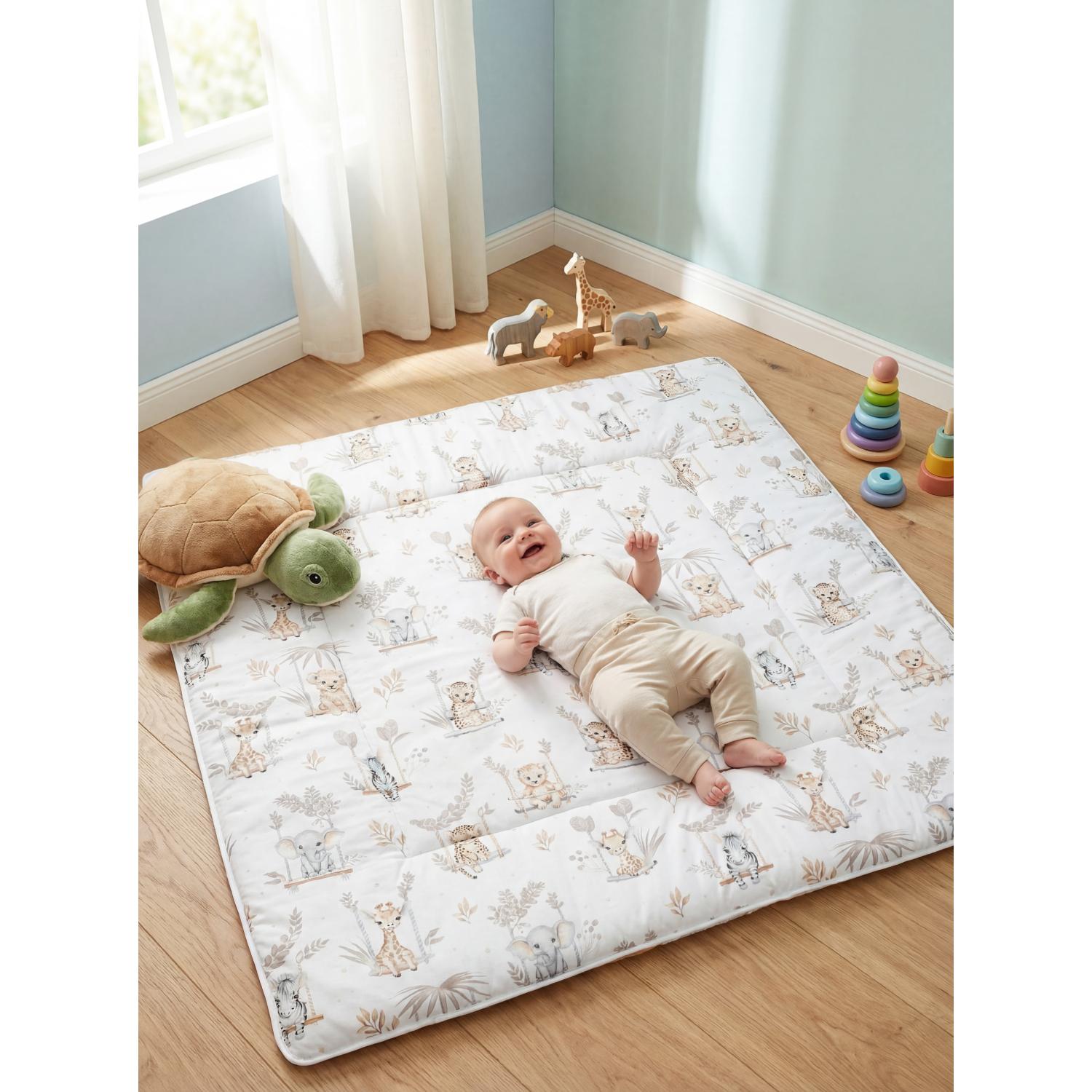 Gepolsterte XXL Krabbeldecke 120 x 120 cm