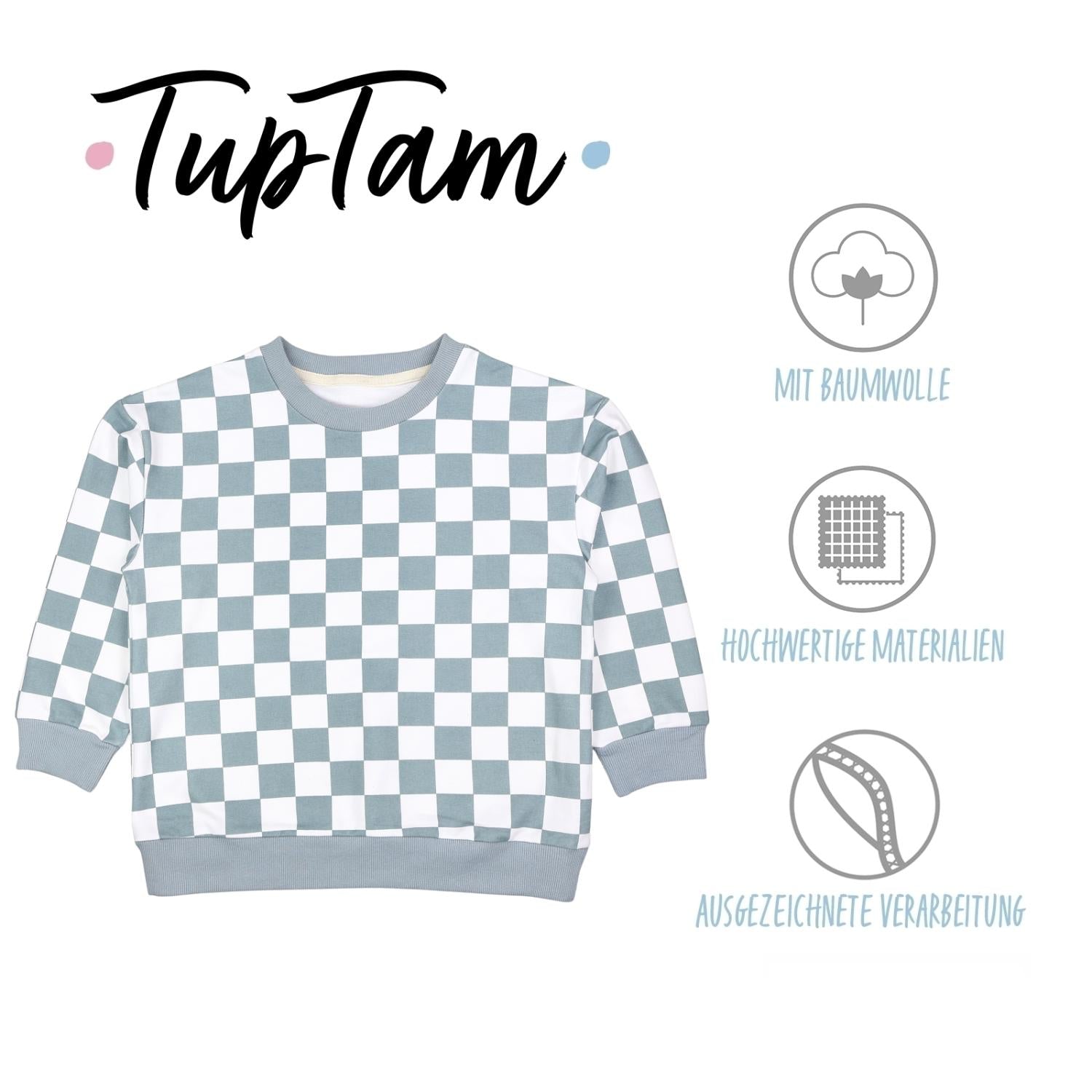 Sweatshirt kariert aus Bio-Baumwolle
