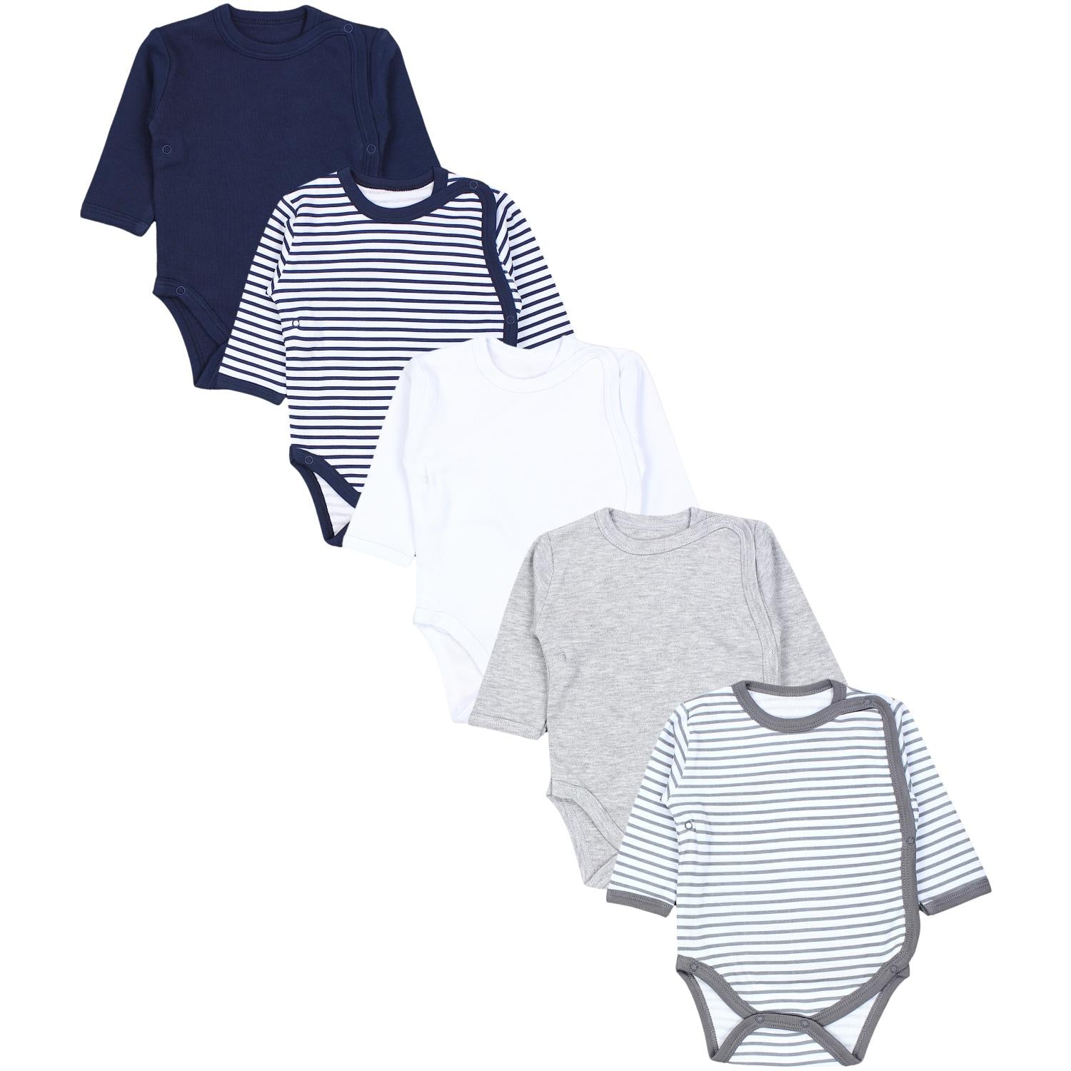 Baby Wickelbody Langarm - 5er Set