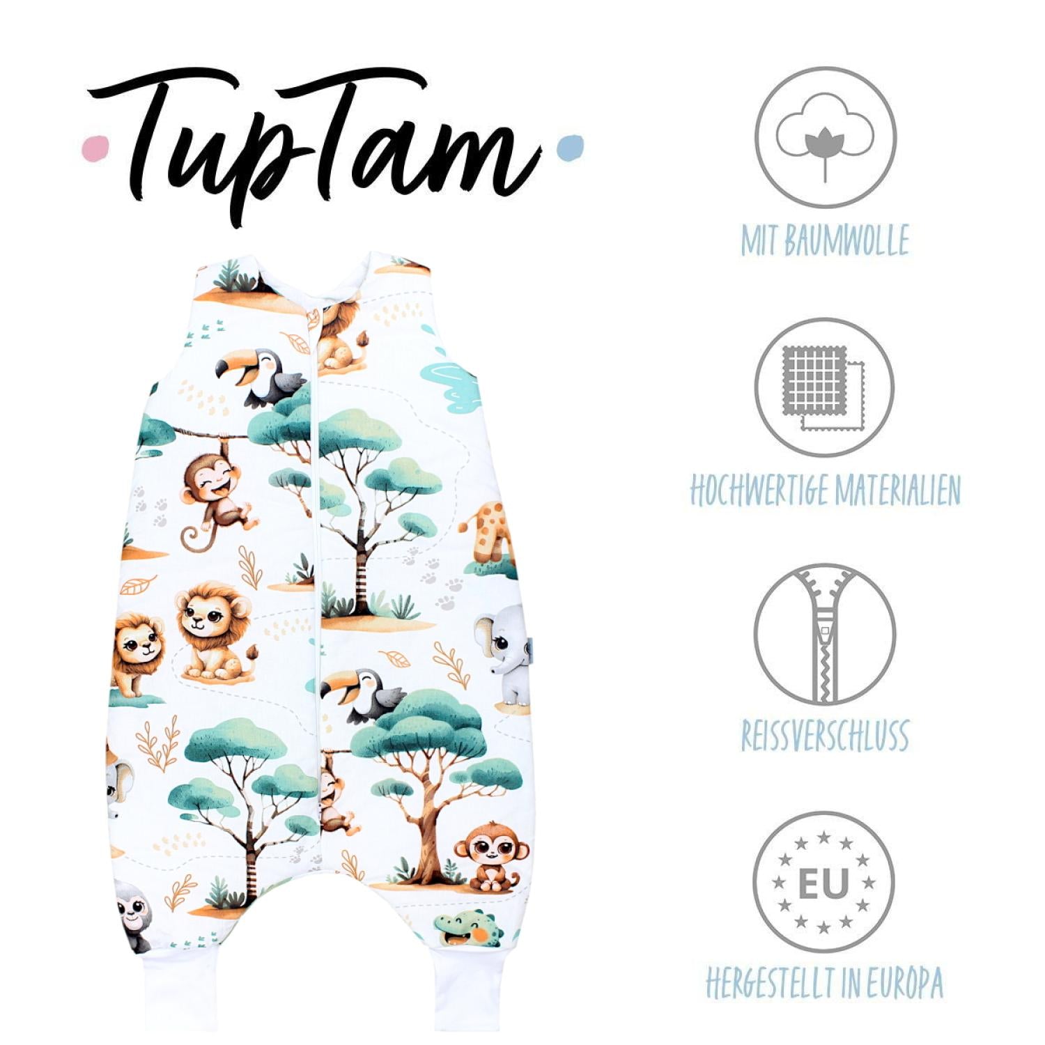 TupTam Baby Winterschlafsack mit Beinen OEKO- TEX zertifizierte Materialien 2.5 TOG Unisex