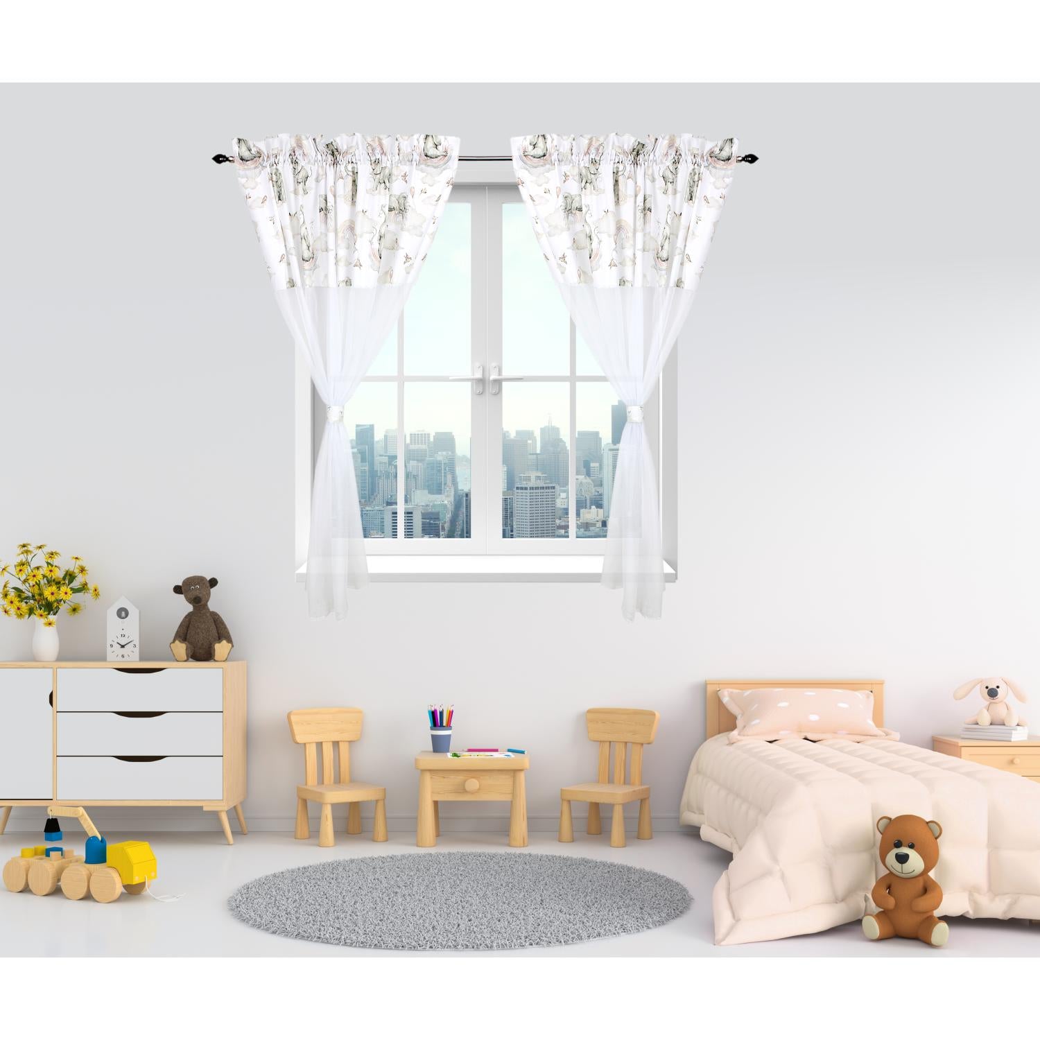 Kinderzimmer Voile/ Vorhänge/ Gardinen mit Tunnelzug Set