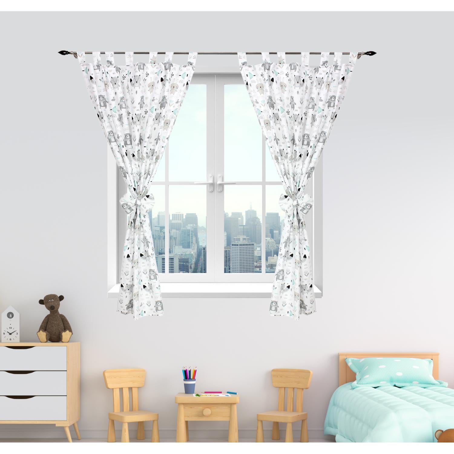 Vorhänge/Gardinen mit Schleifen 2er Set