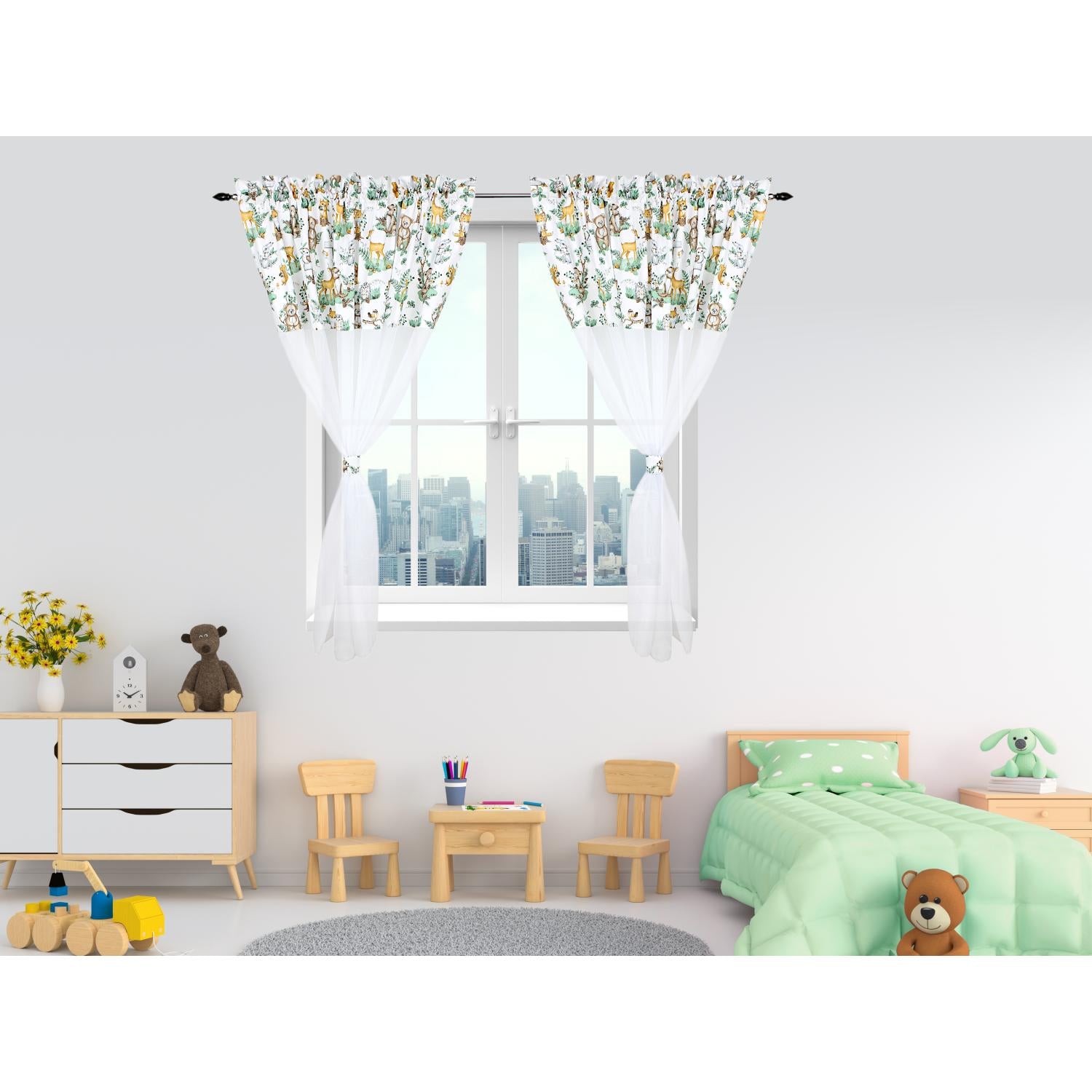 Kinderzimmer Voile/ Vorhänge/ Gardinen mit Tunnelzug Set