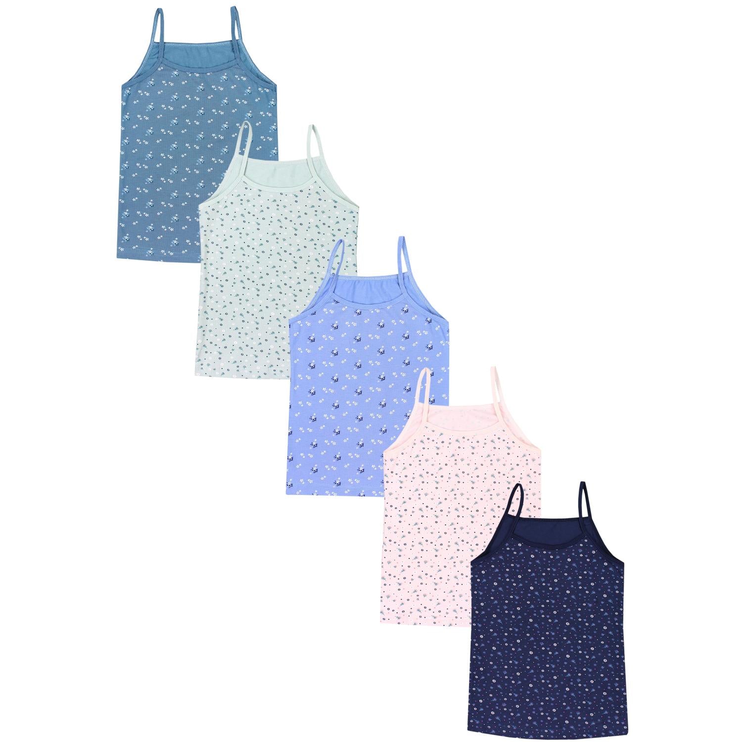 Mädchen Unterhemd Spaghettiträger - 5er Set