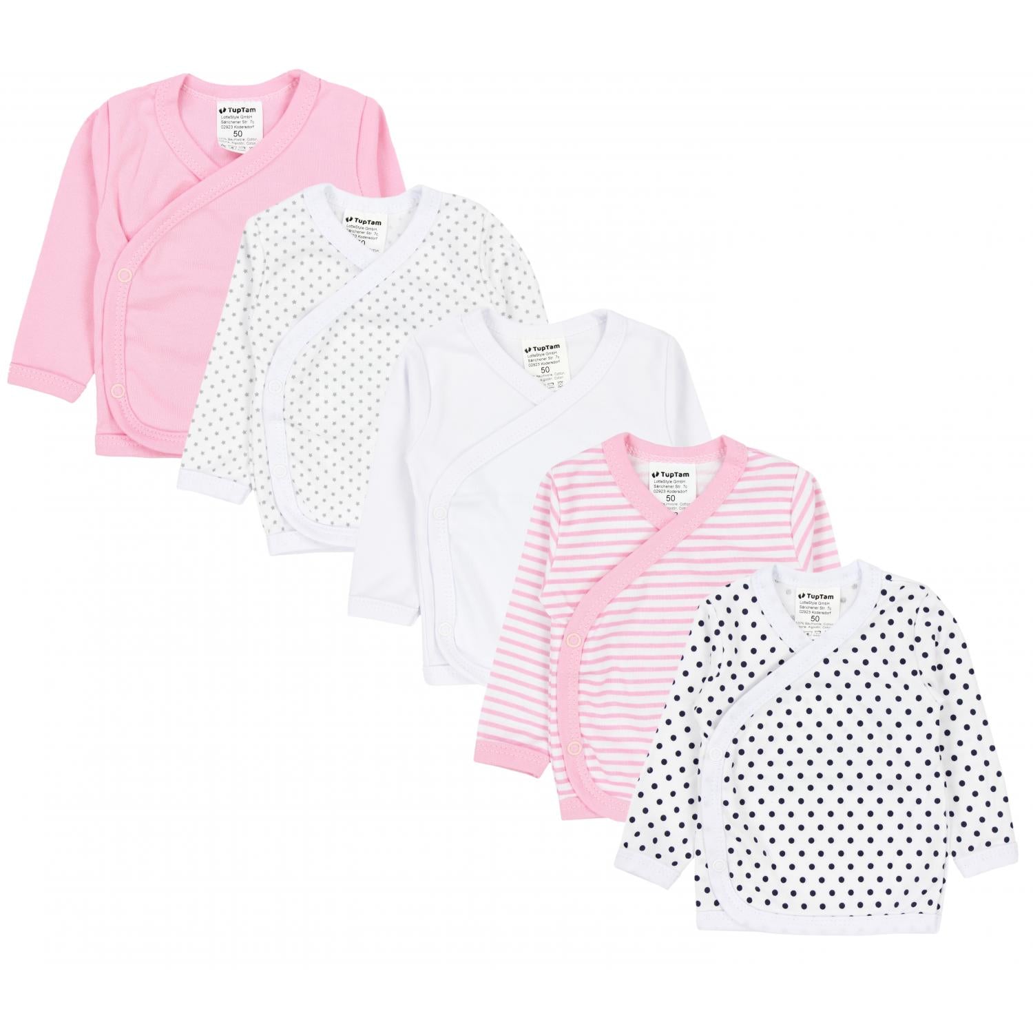 Baby Wickelshirt Langarm - 5er Set