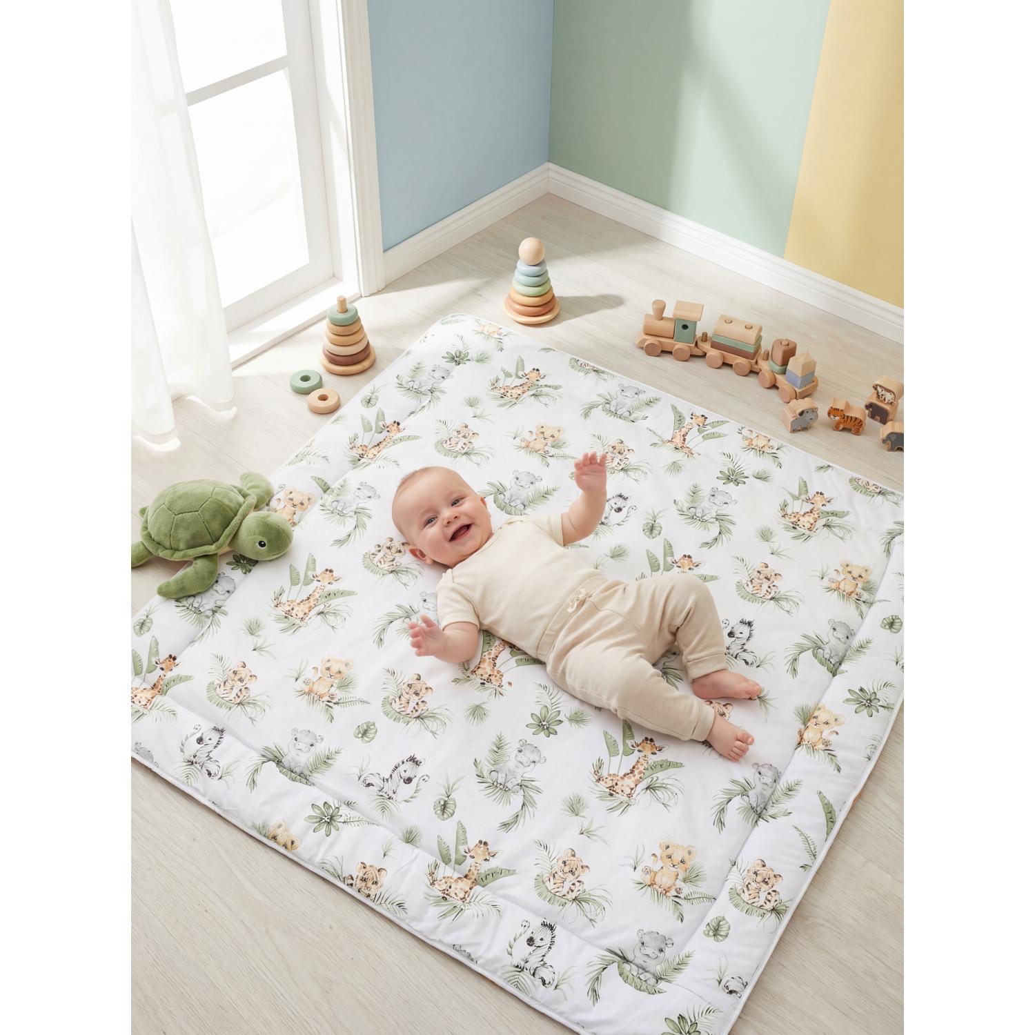 Gepolsterte XXL Krabbeldecke 120 x 120 cm