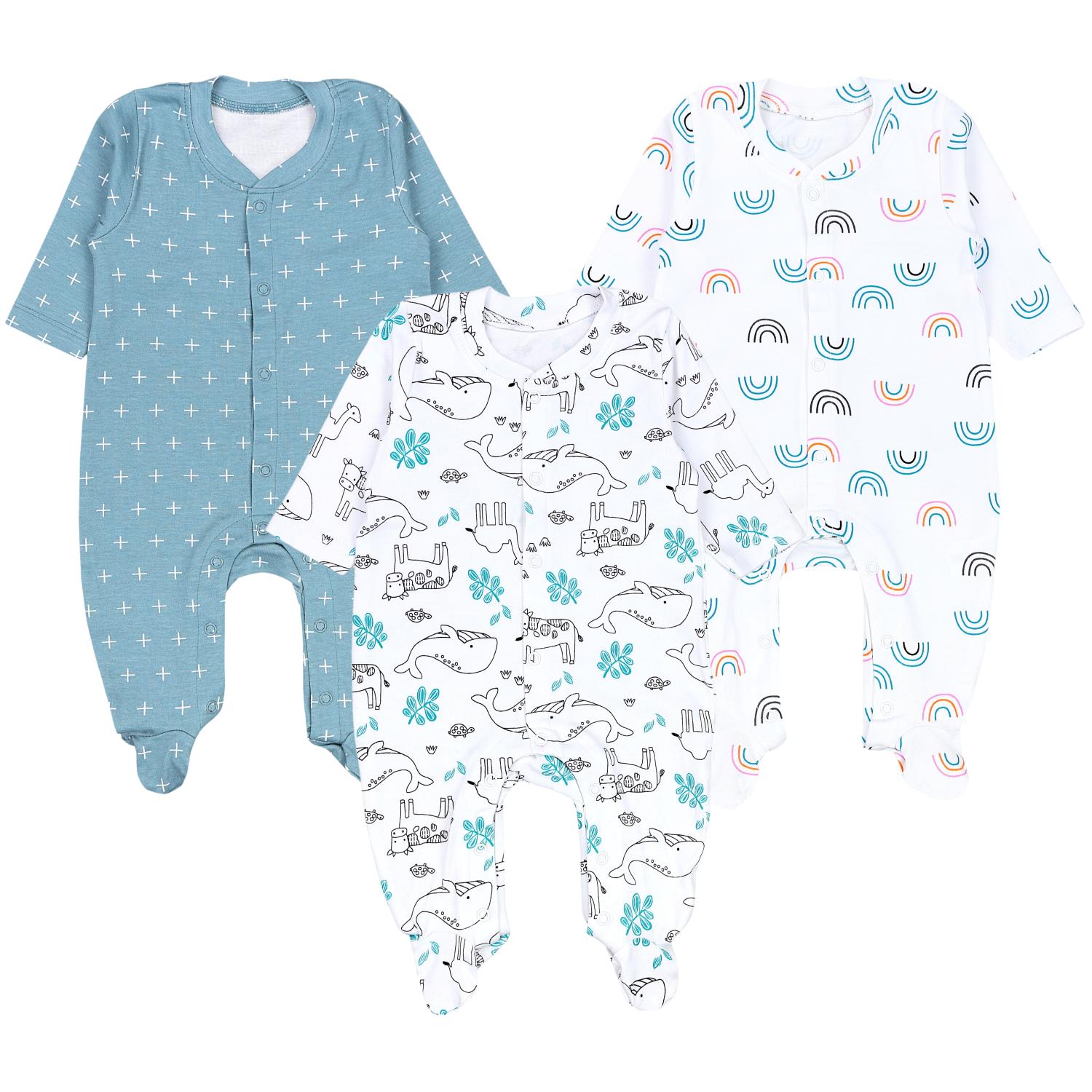 Schlafstrampler mit Fuß - 3er Set