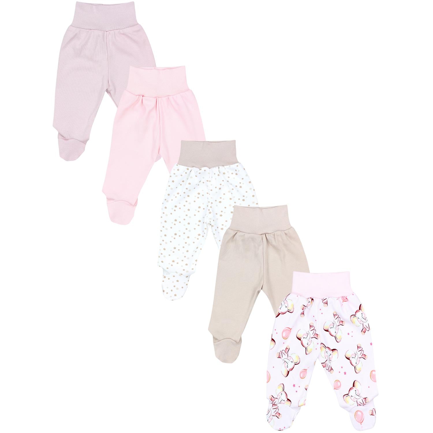 Strampelhose mit Fuß - 5er Set