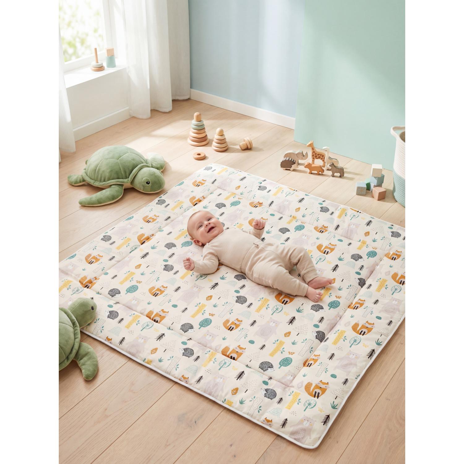 Gepolsterte XXL Krabbeldecke 120 x 120 cm