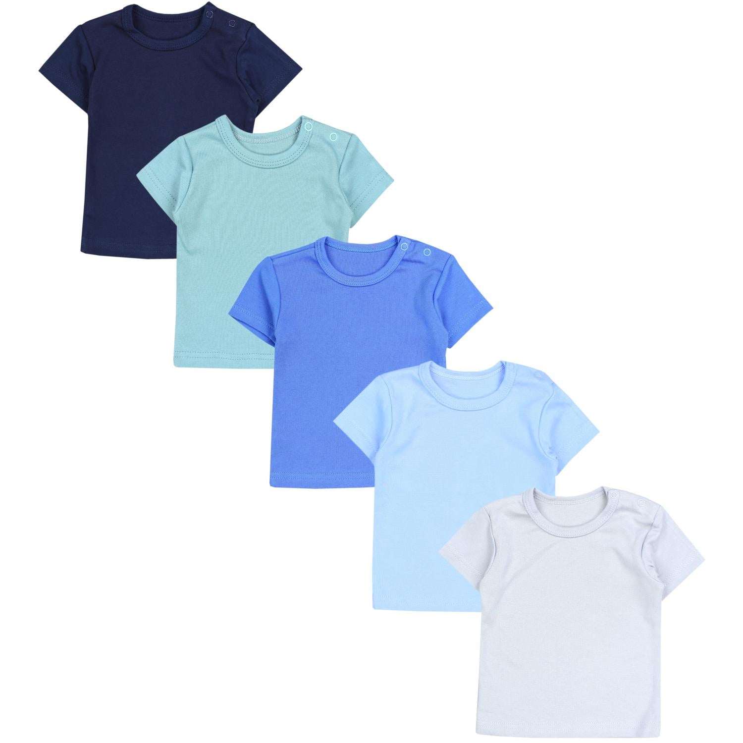 Kurzarm-Shirt mit Aufdruck - 5er Set