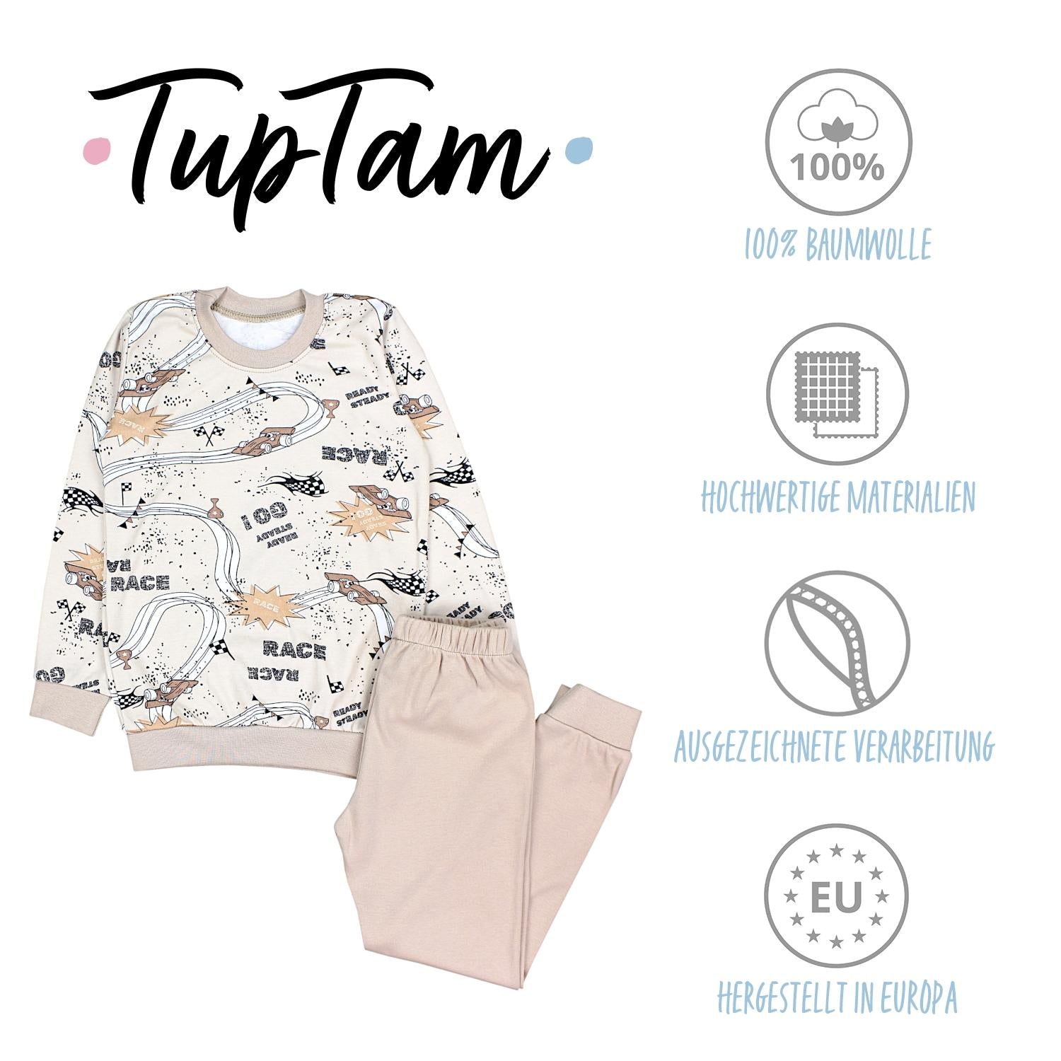 Jungen Pyjama Schlafanzug Langarm