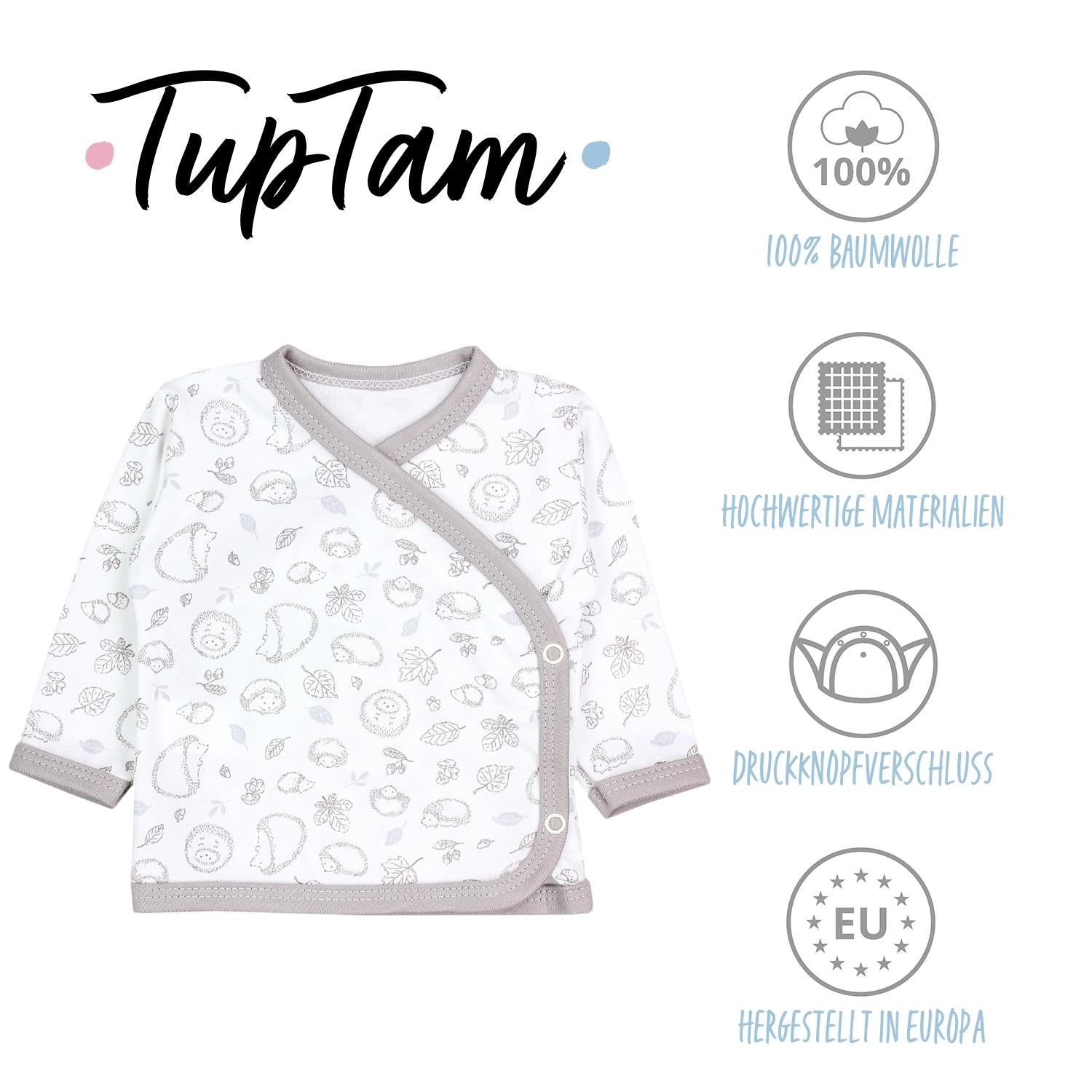 Baby Wickelshirt Langarm - 5er Set