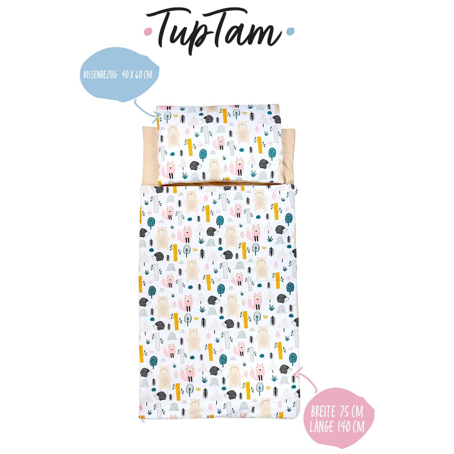 Deckenschlafsack mit Kissen und Beutel 135×70 cm