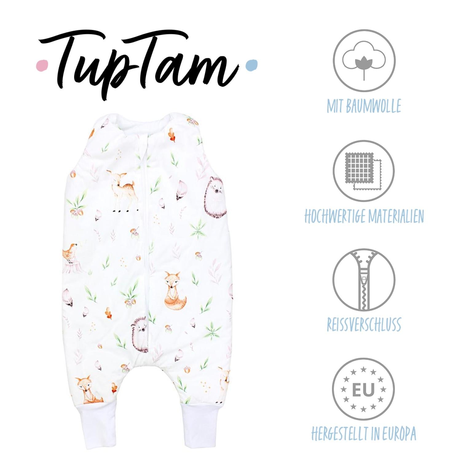 TupTam Baby Winterschlafsack mit Beinen OEKO- TEX zertifizierte Materialien 2.5 TOG Unisex