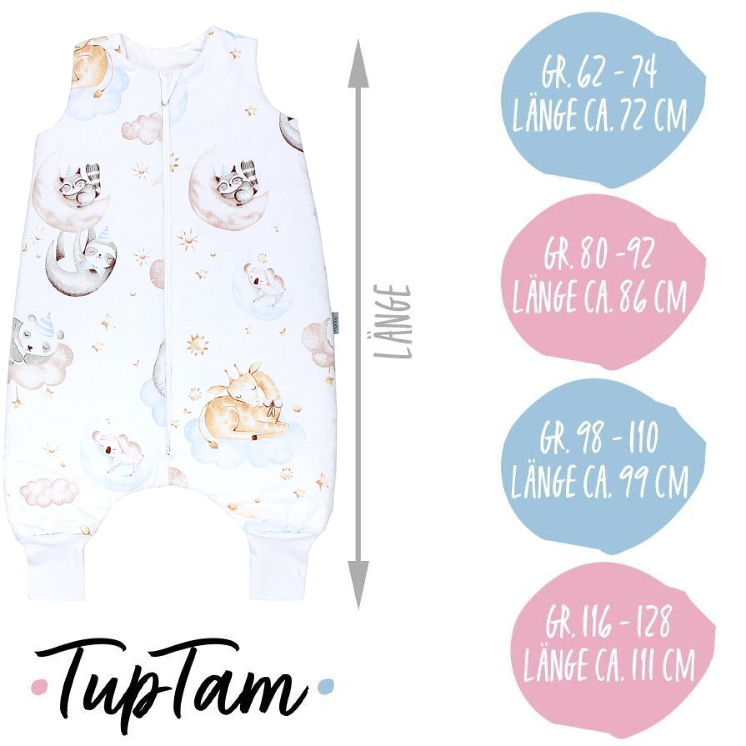 TupTam Baby Winterschlafsack mit Beinen OEKO- TEX zertifizierte Materialien 2.5 TOG Unisex