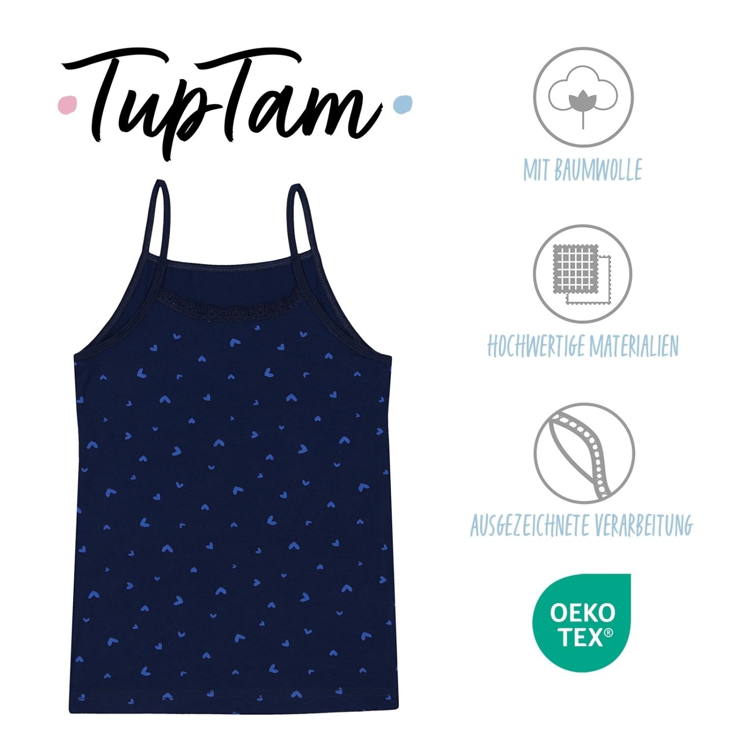 Mädchen Unterhemd Spaghettiträger - 5er Set