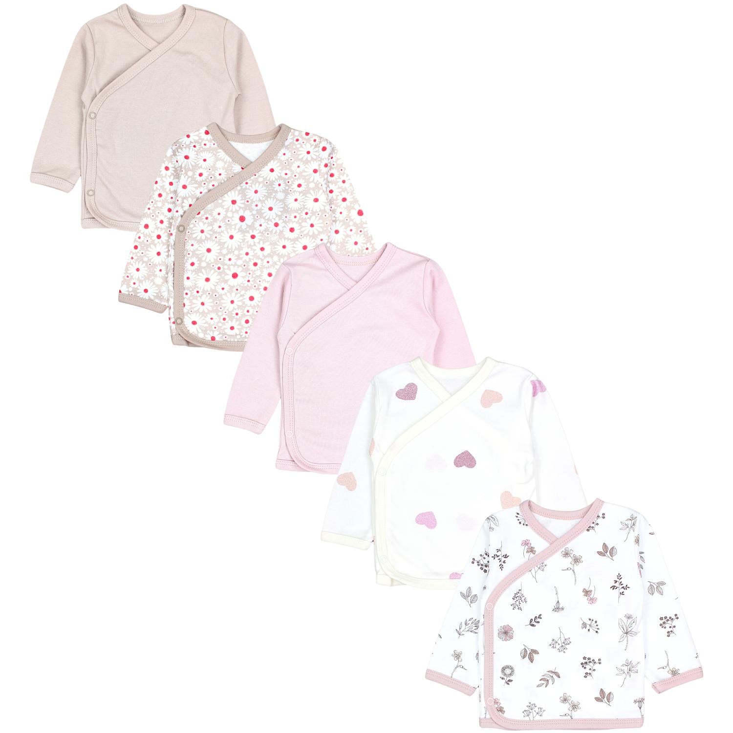 Baby Wickelshirt Langarm - 5er Set