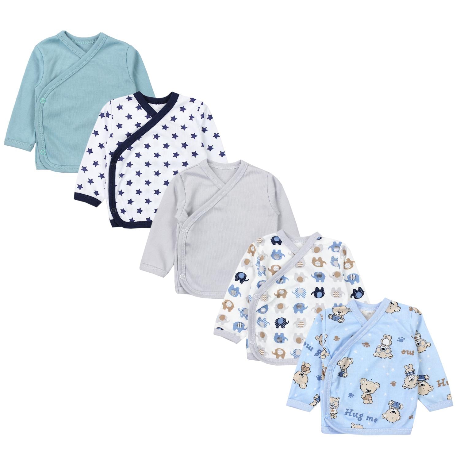 Baby Langarm Wickelshirt - 5er Set