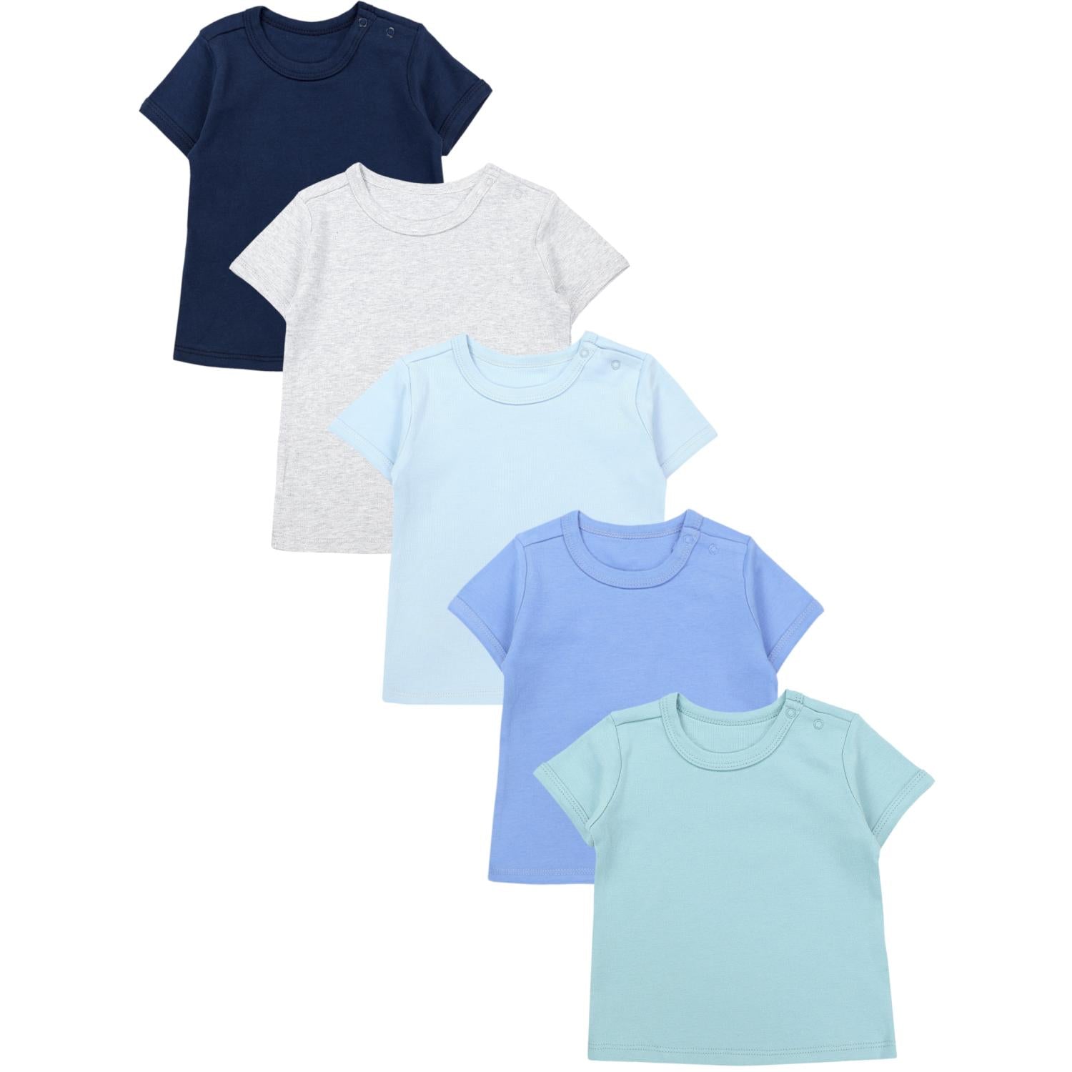 Kurzarm-Shirt mit Aufdruck - 5er Set