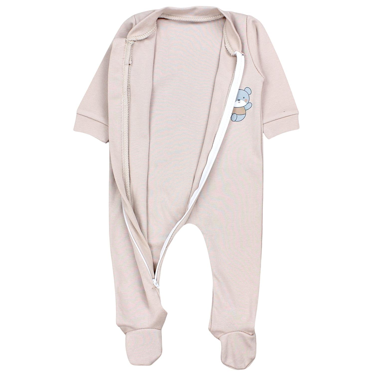 Baby Schlafstrampler Schlafanzug mit Fuß - 3er Set