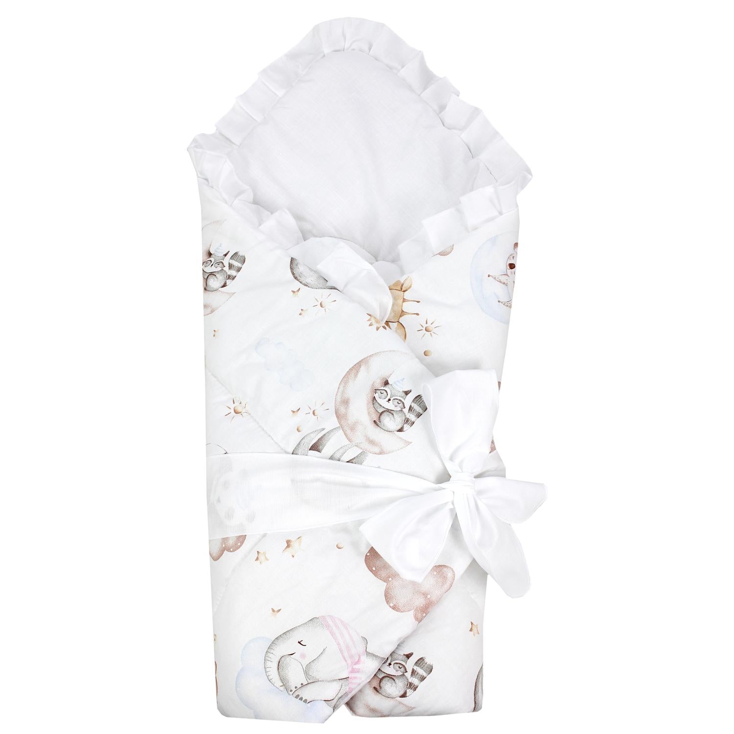 Baby Einschlagdecke mit Schleife