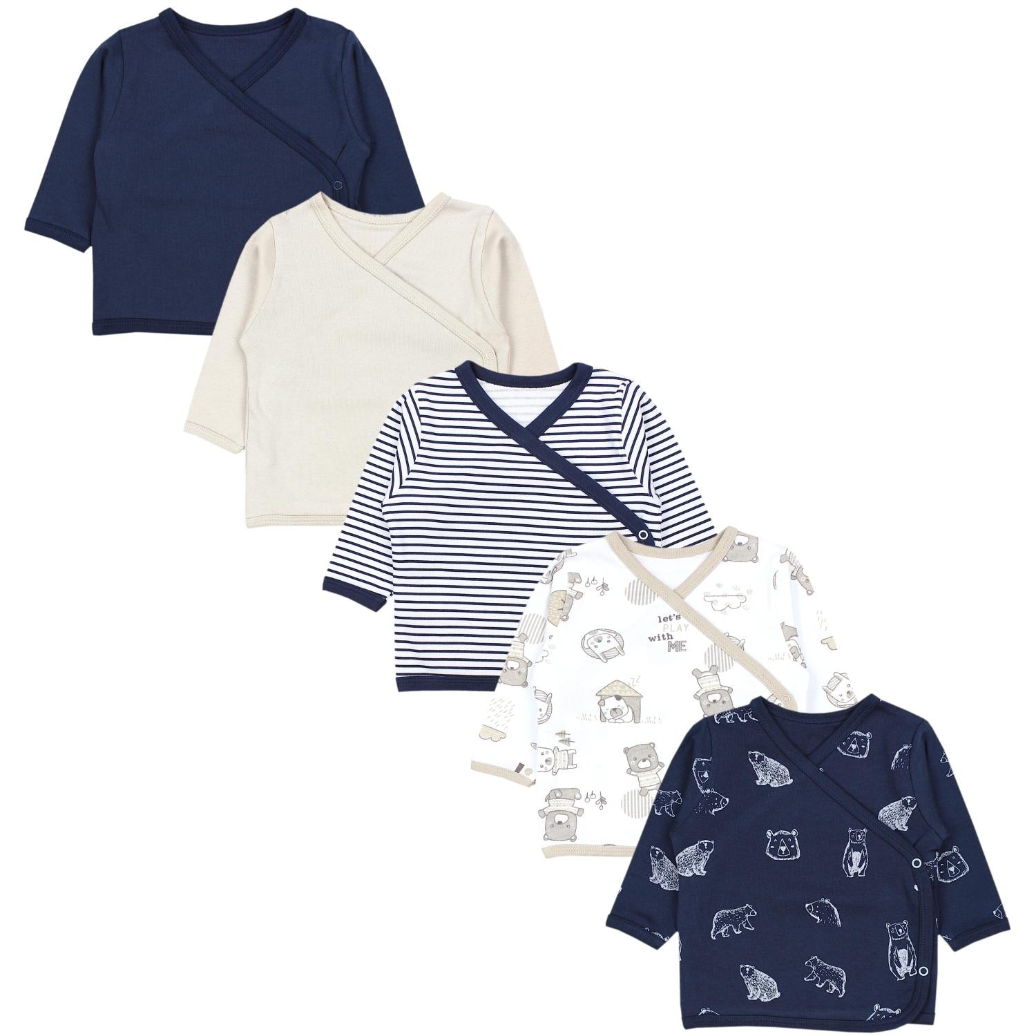 Baby Langarm Wickelshirt - 5er Set