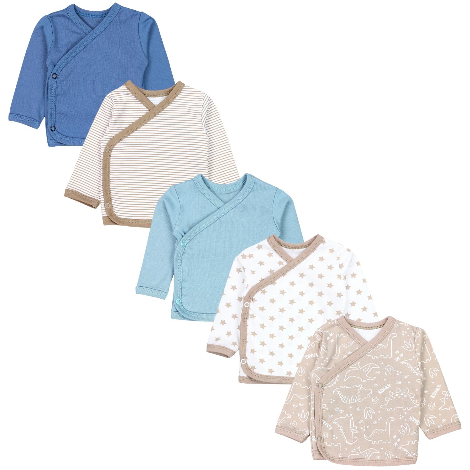 Baby Langarm Wickelshirt - 5er Set