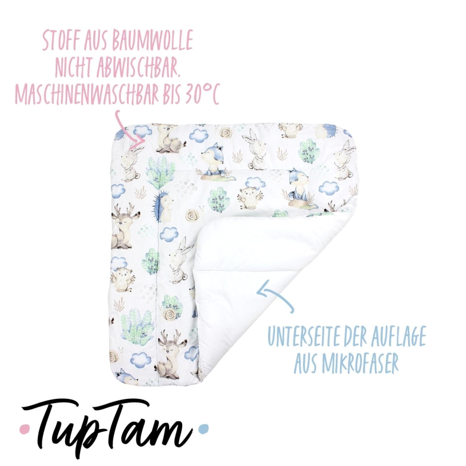 Baby Wickeltischauflage mit Baumwollbezug