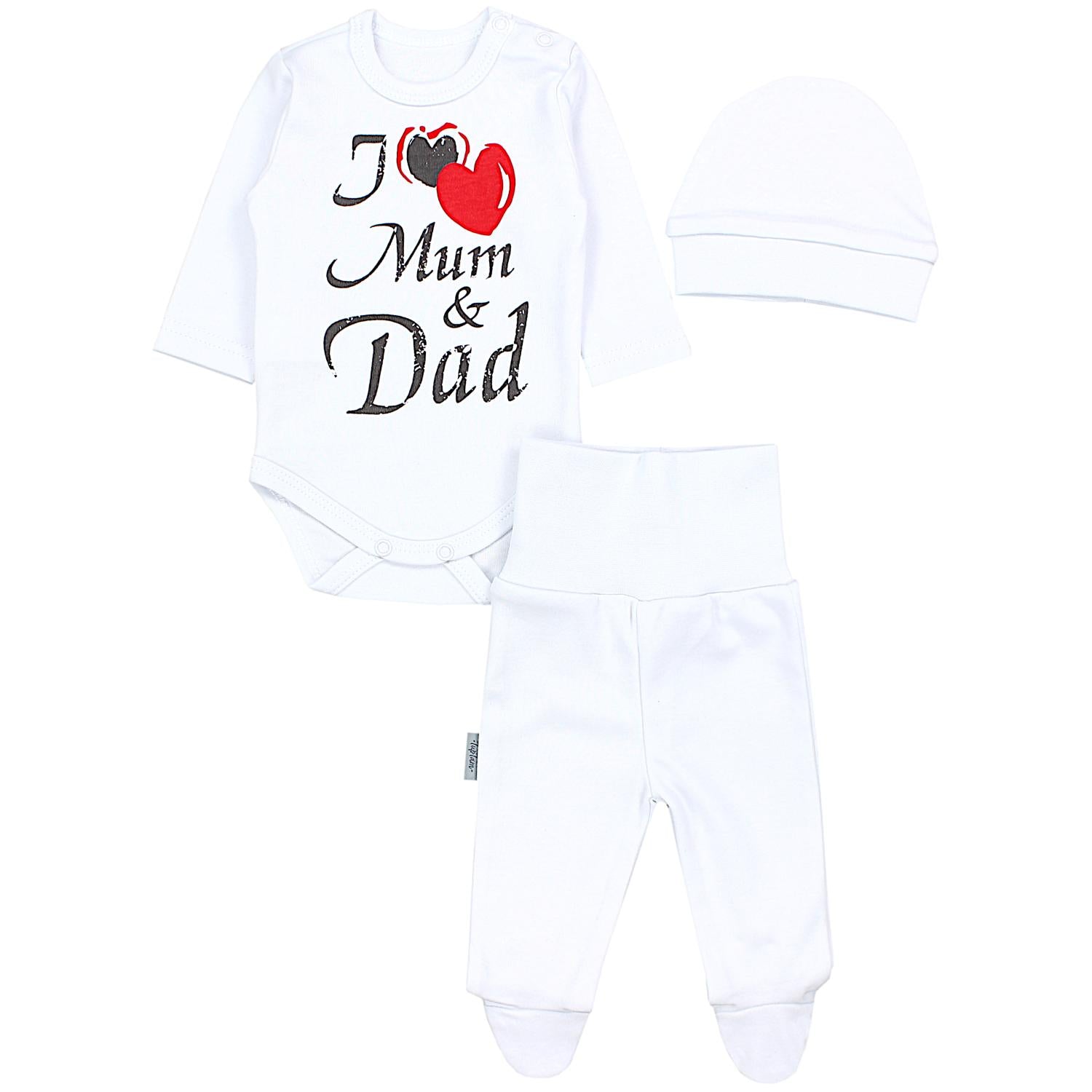 Baby Bekleidungsset mit Aufdruck (3-teilig)