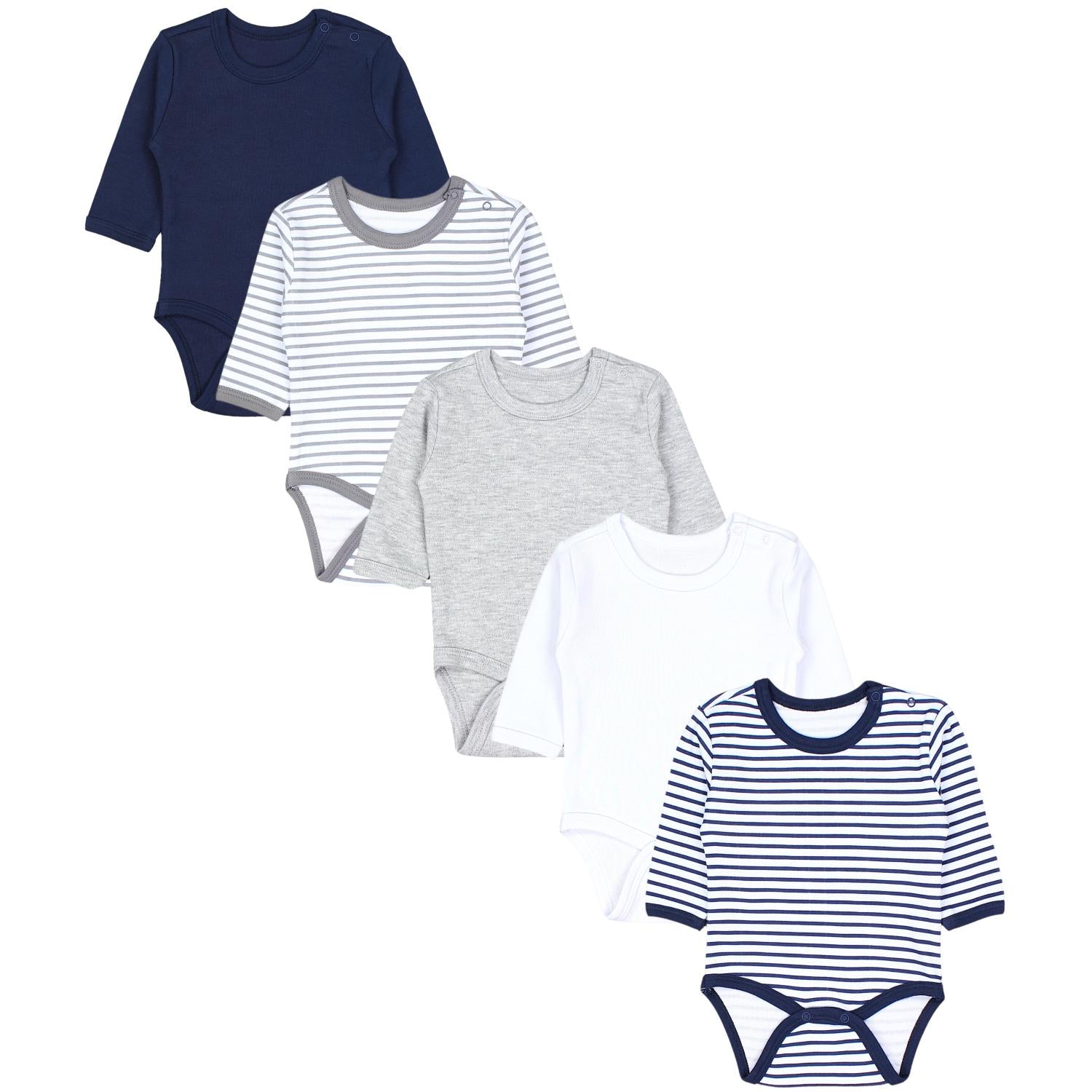 Langarm- Body mit Aufdruck - 5er Set