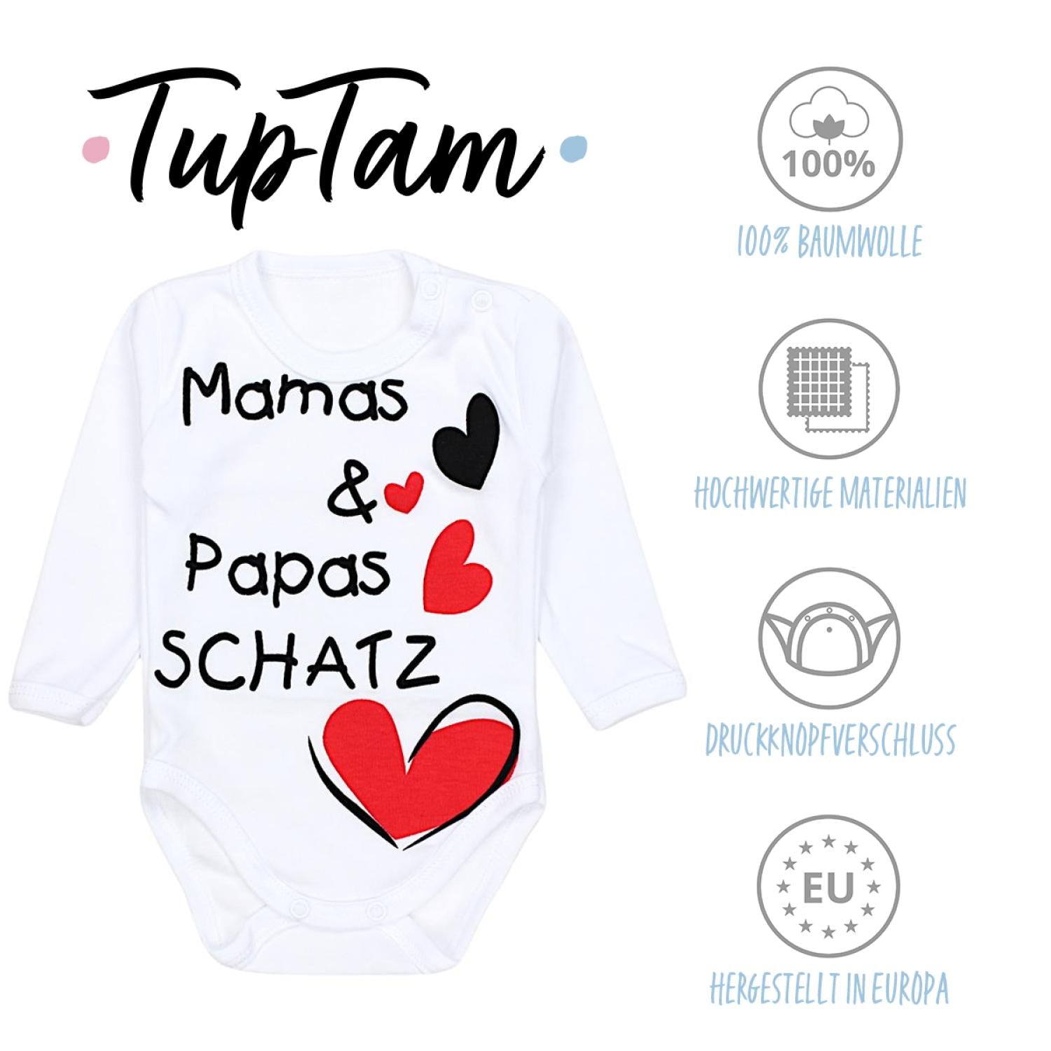 Langarm-Body mit Aufdruck - 5er Set