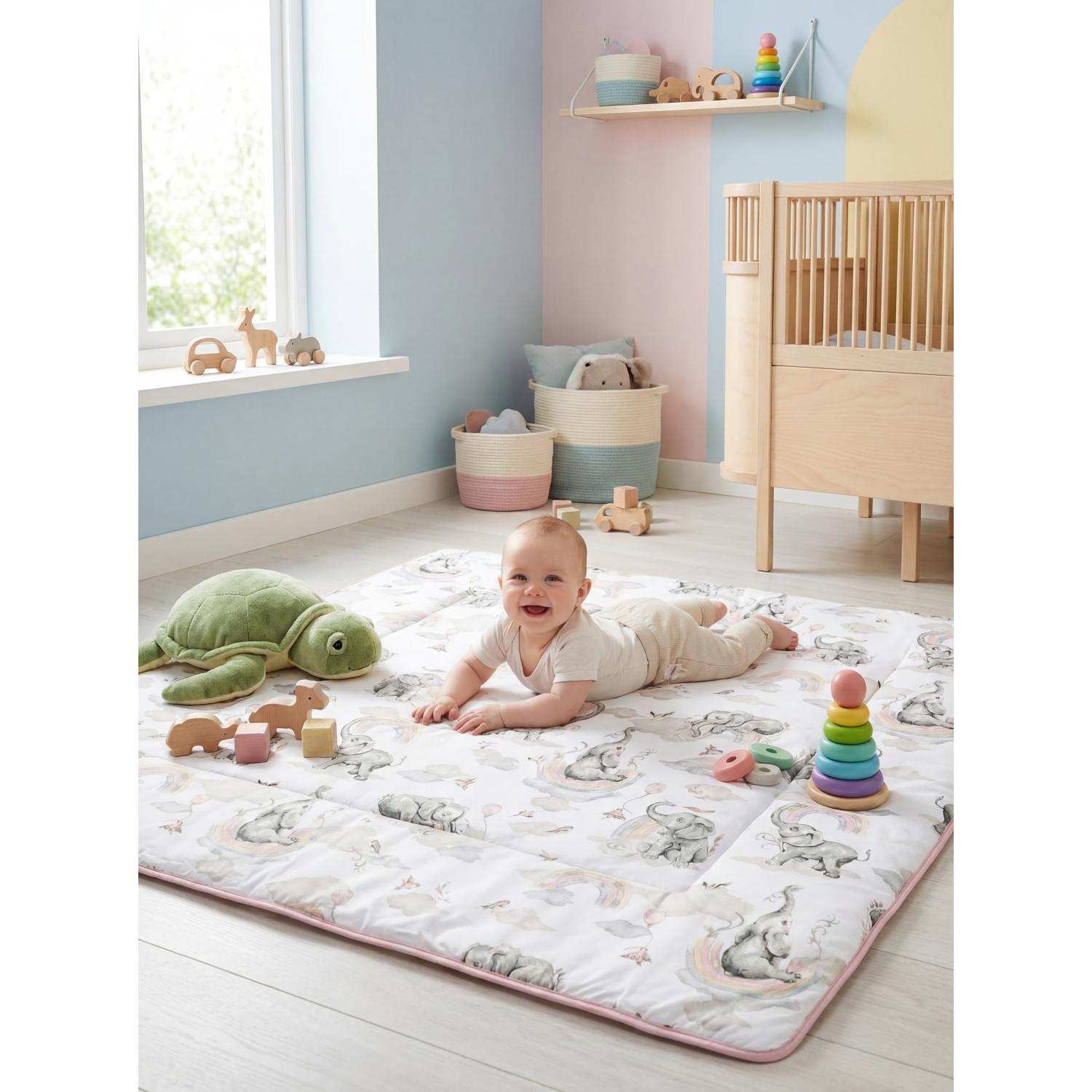 Gepolsterte XXL Krabbeldecke 120 x 120 cm