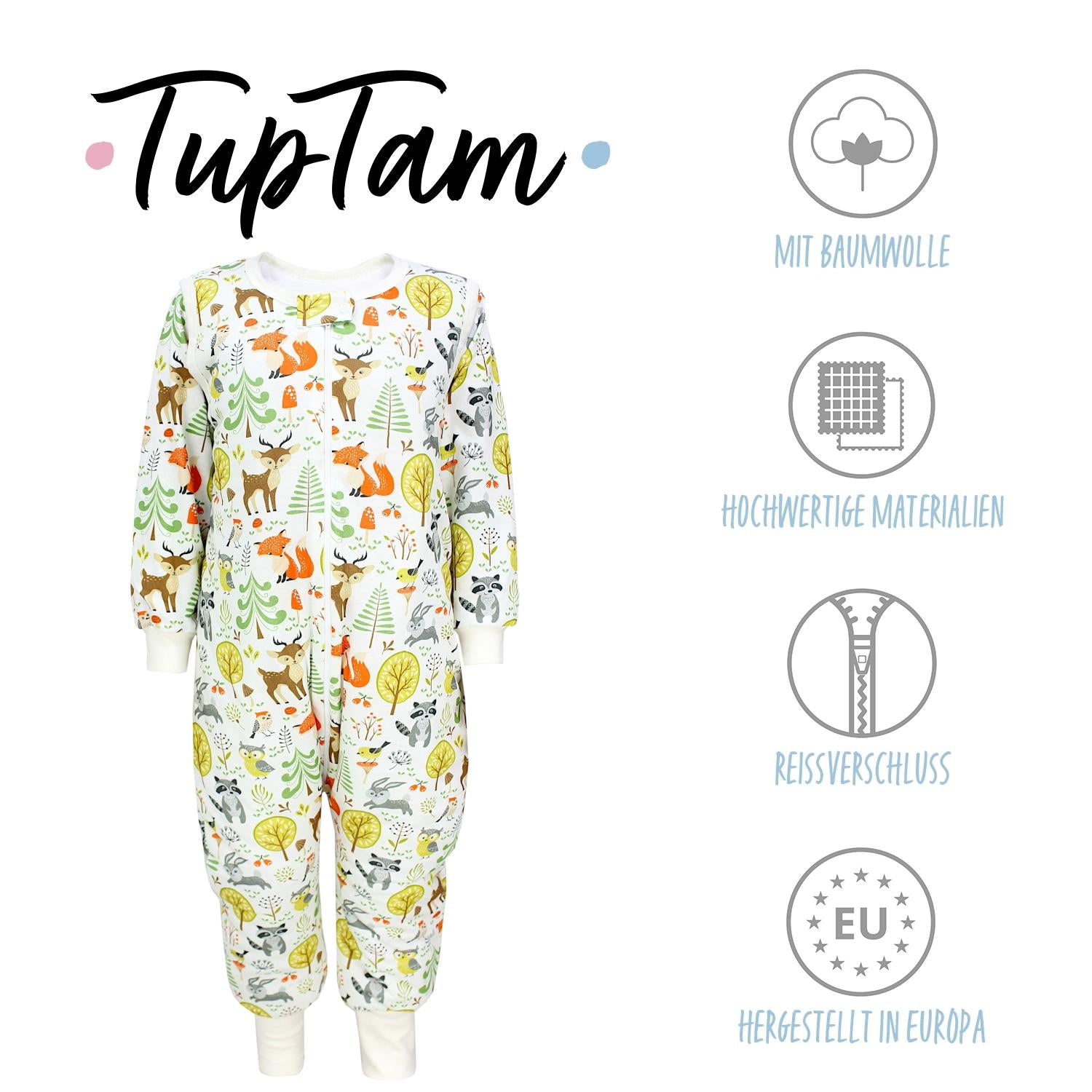 Bio-Schlafsack mit Beinen und Armen 2.5 TOG