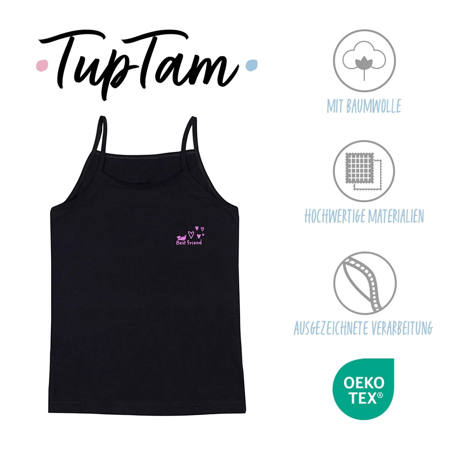 Mädchen Unterhemd Spaghettiträger - 5er Set