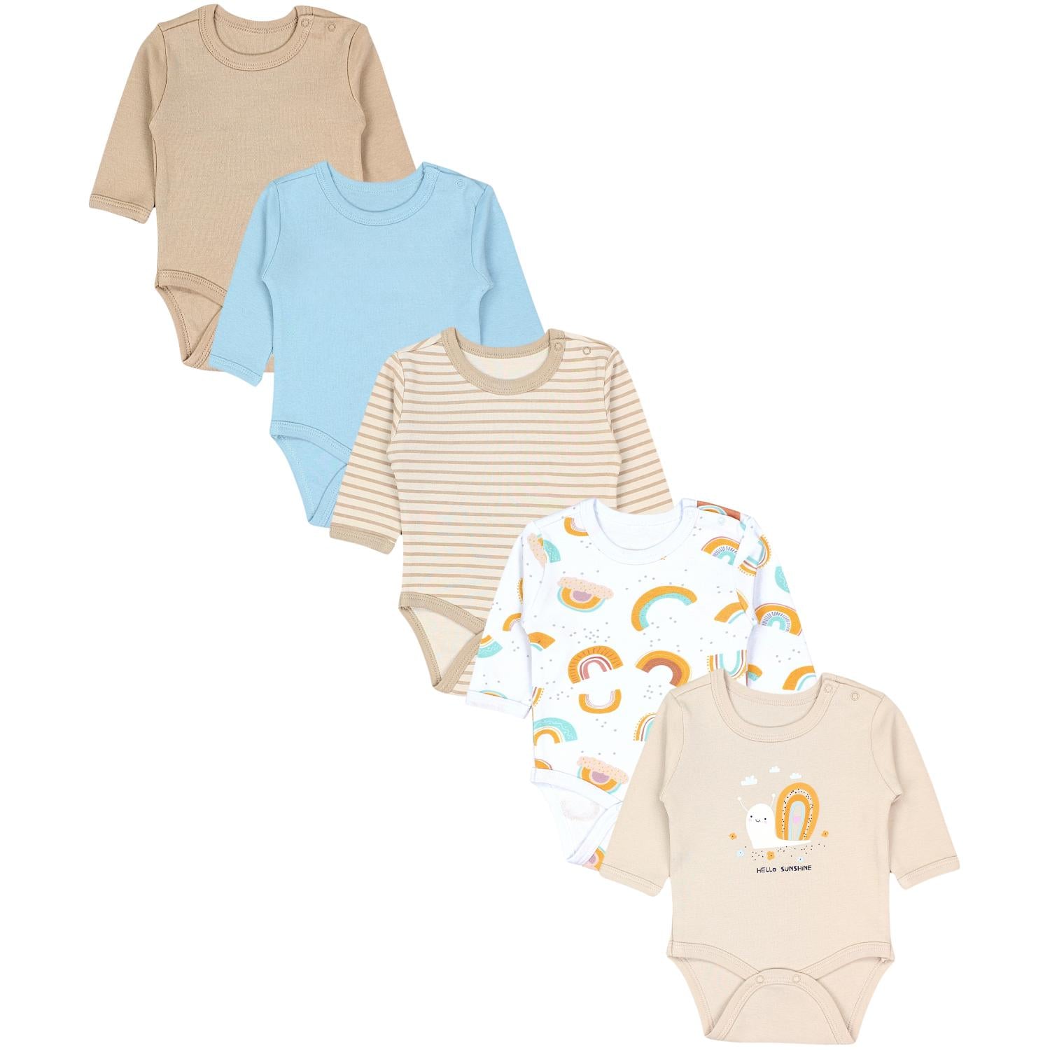 Baby Langarm mit Aufdruck - 5er Set