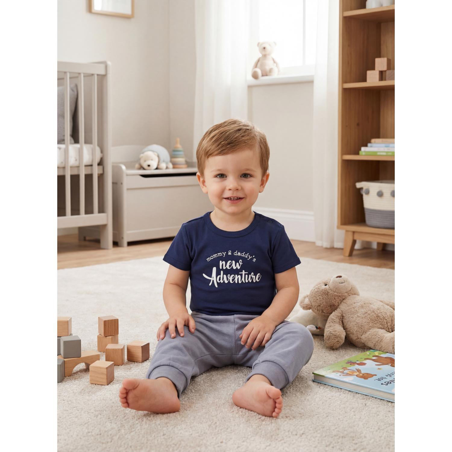 Kurzarm- Body mit Aufdruck -5er Set