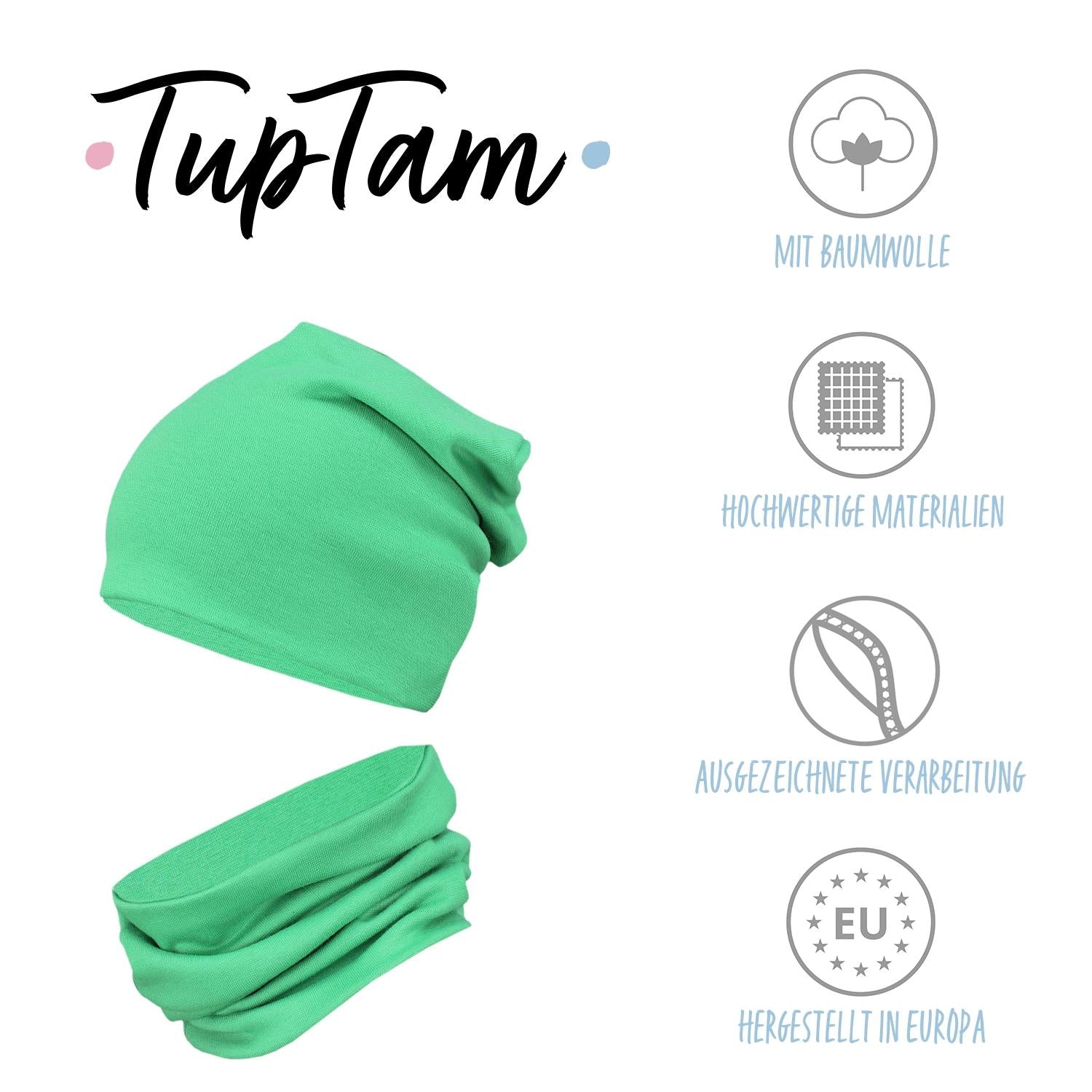 Kinder Beanie Mütze Schlauchschal Set