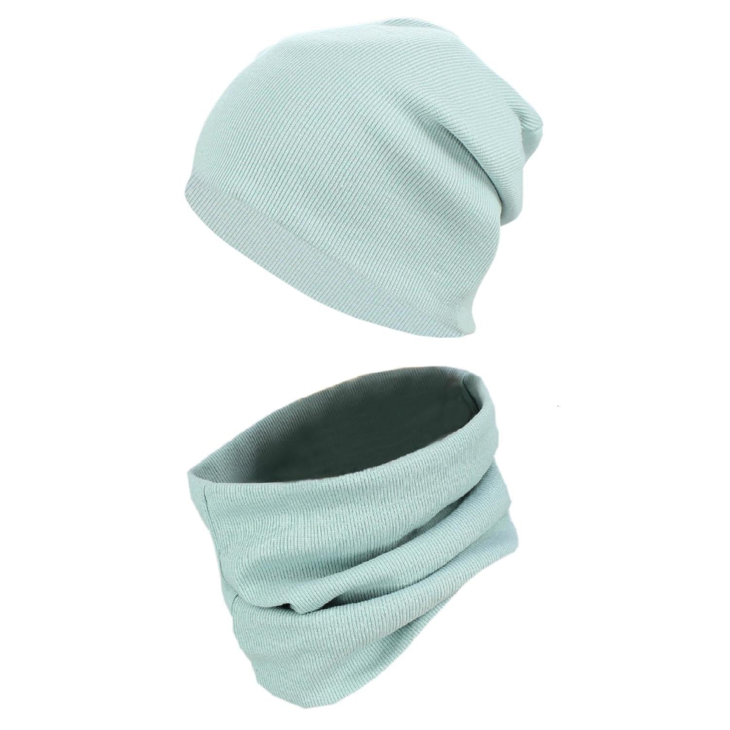 Kinder Beanie Mütze Schlauchschal Set