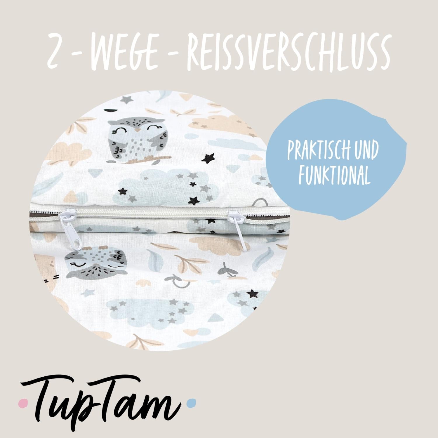 Deckenschlafsack mit Kissen und Beutel 135×70 cm