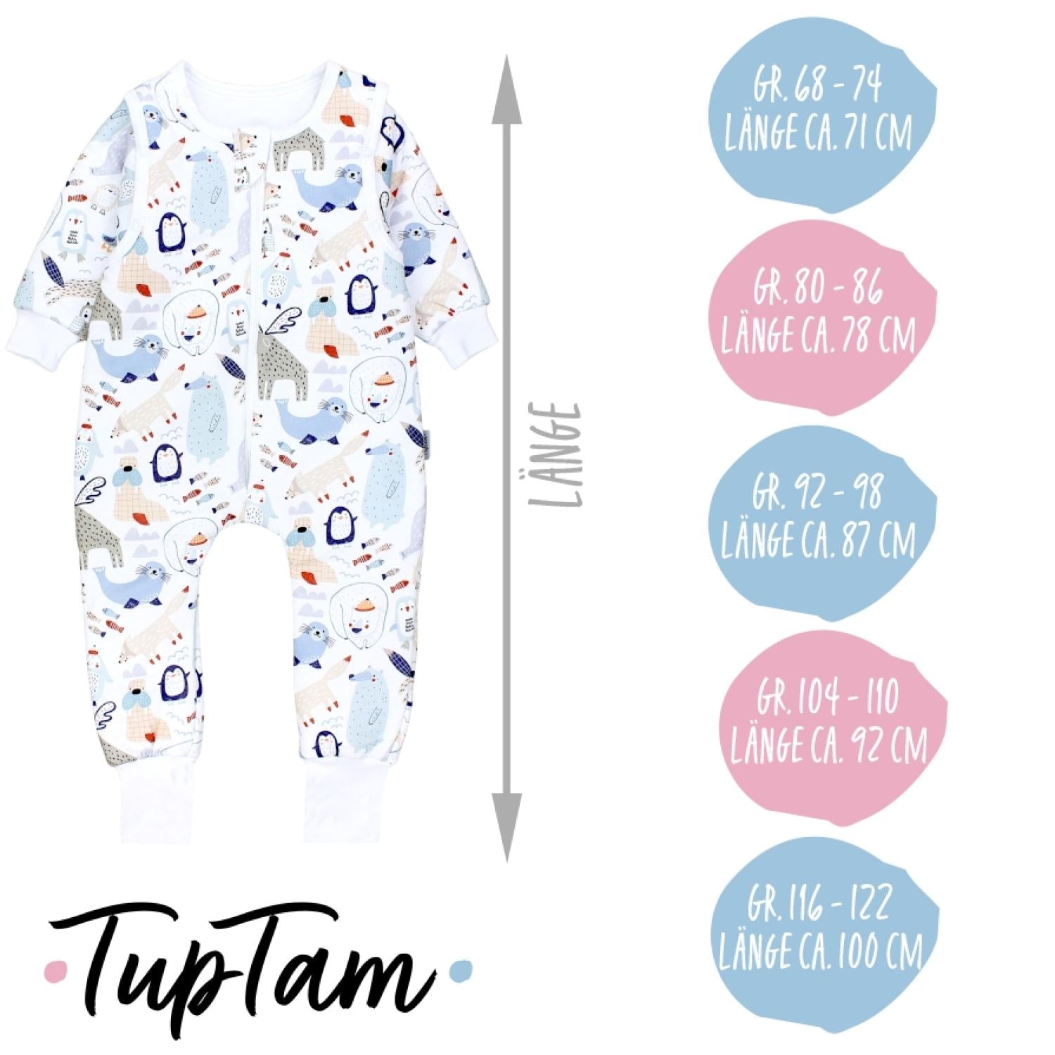 Winterschlafsack mit Beinen und Ärmeln