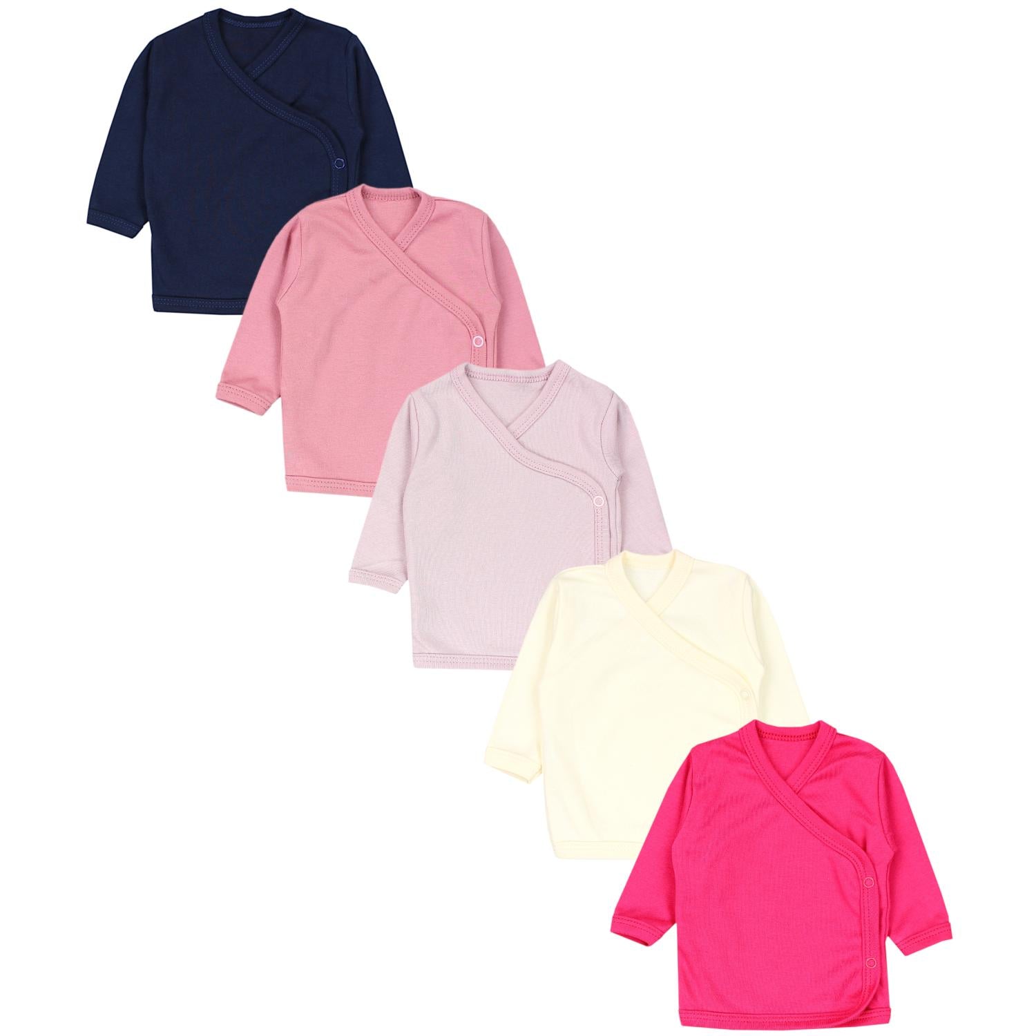 Baby Wickelshirt Langarm - 5er Set