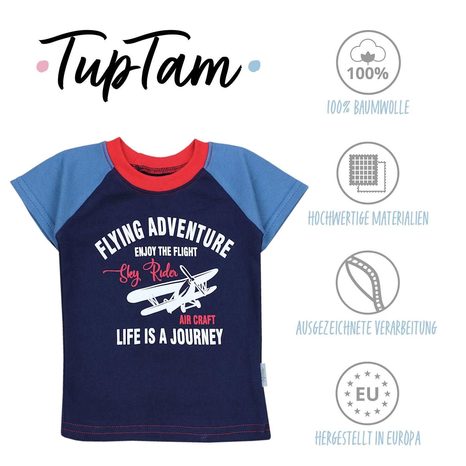 Baby Kurzarm T-Shirt mit Aufdruck - 5er Set